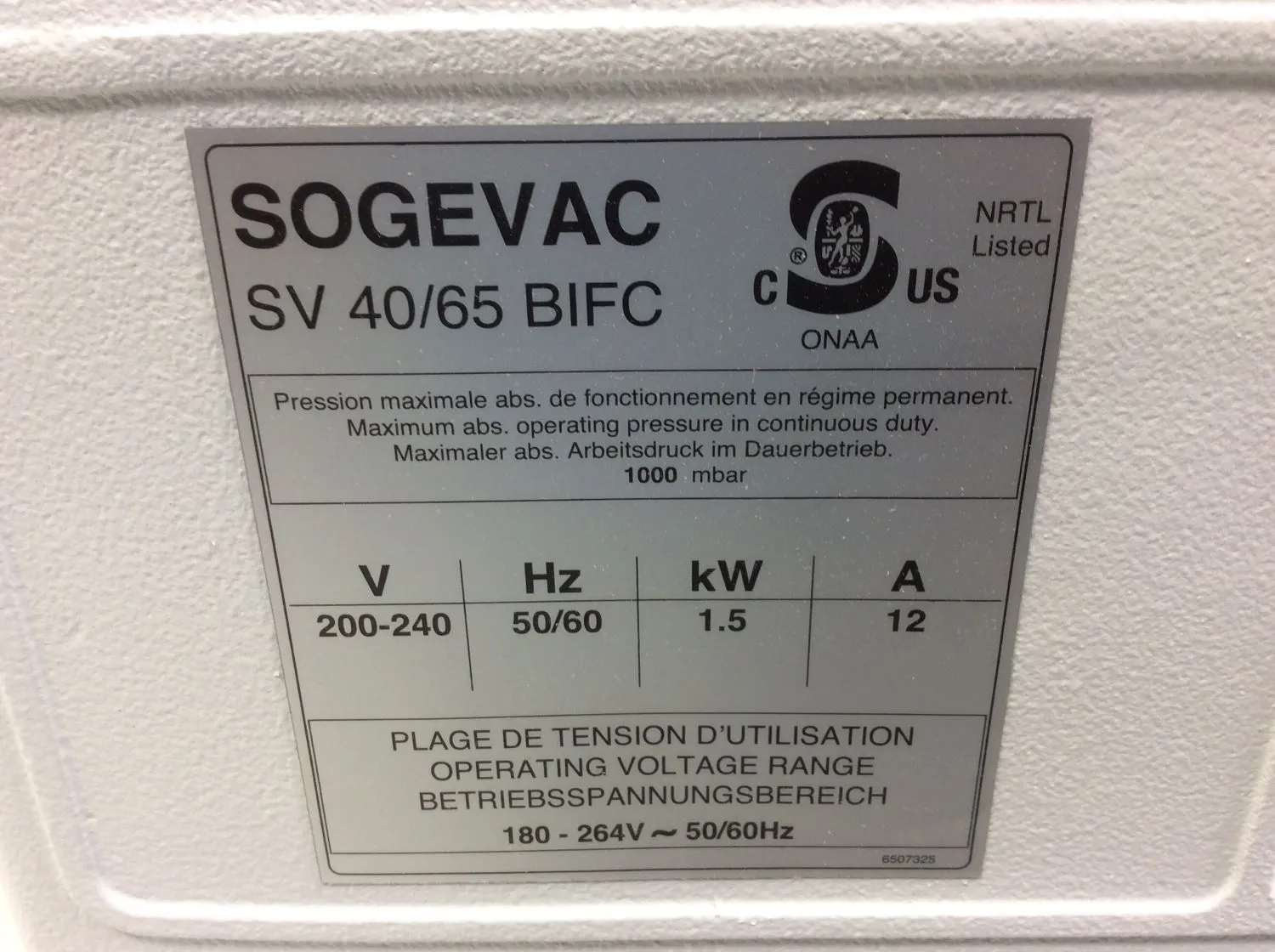 Sogevac SV65 BI FC Vacuum Pump