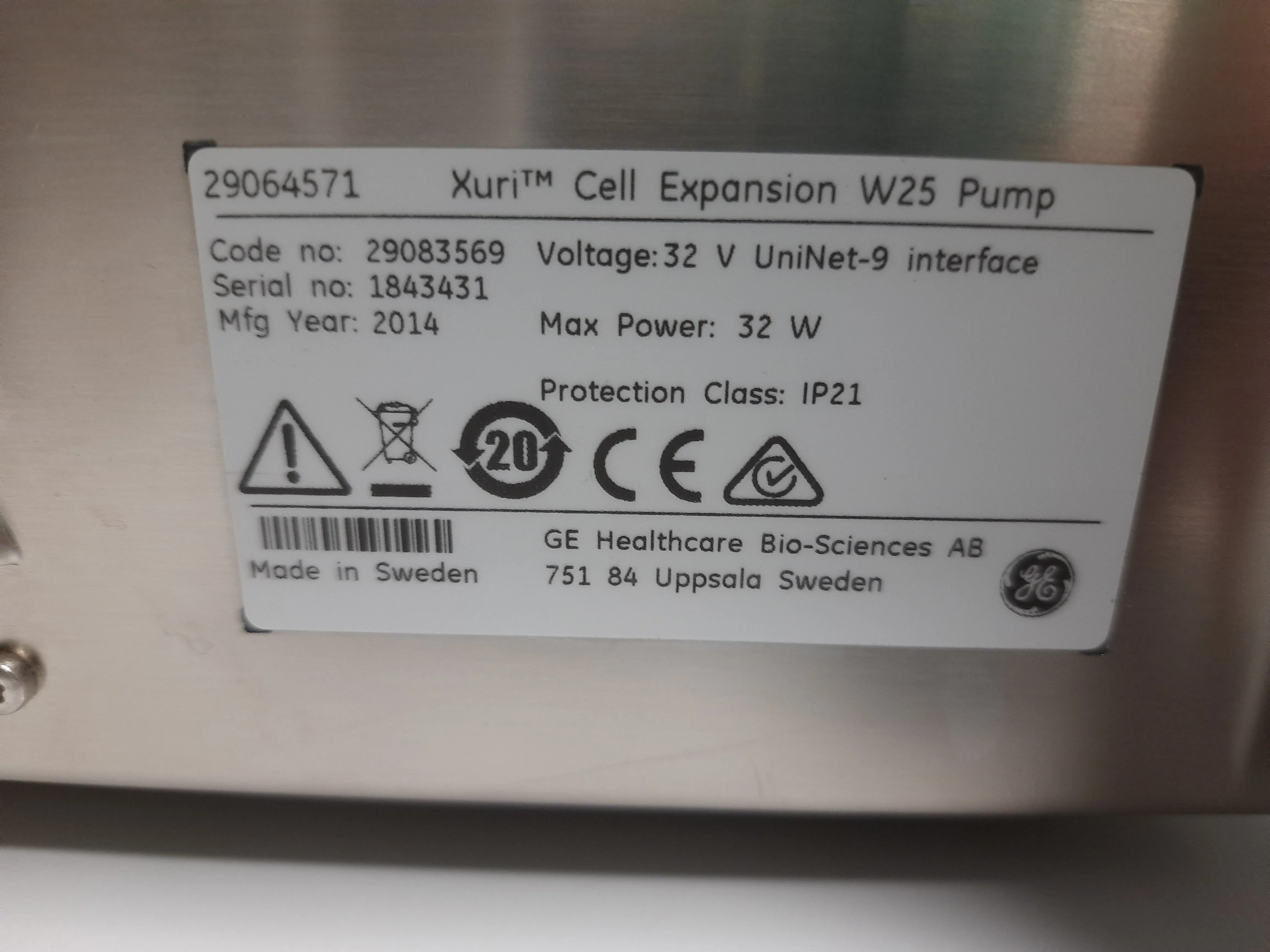 GE Healthcare Xuri Cell Expansion System W25 - 29-0645-68 Xuri - TK (Turnkey) Used Lab Equipment