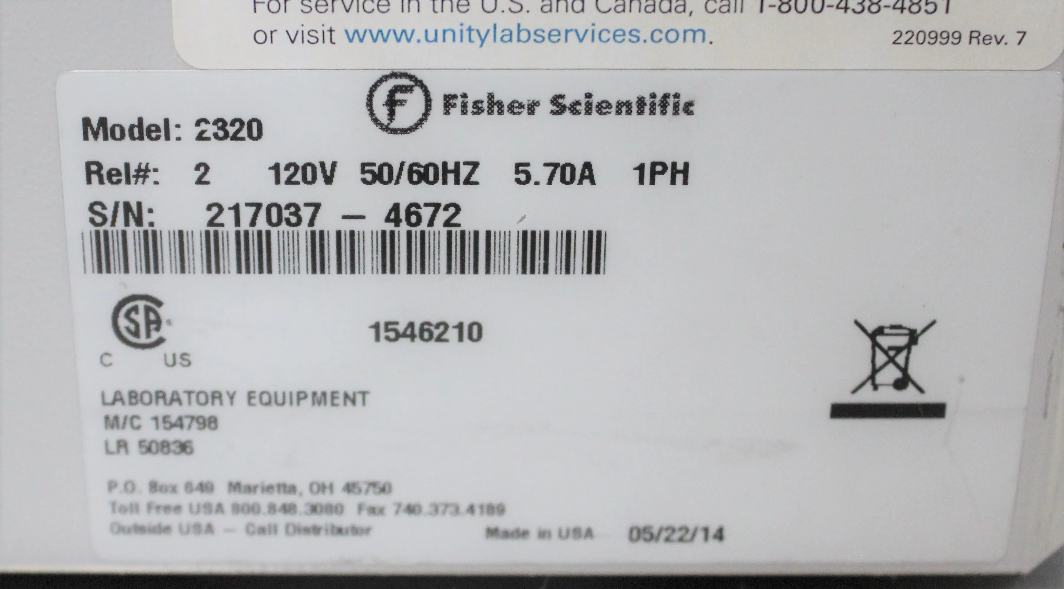 Fisher Scientific Isotemp Digital 2320 Water Bath