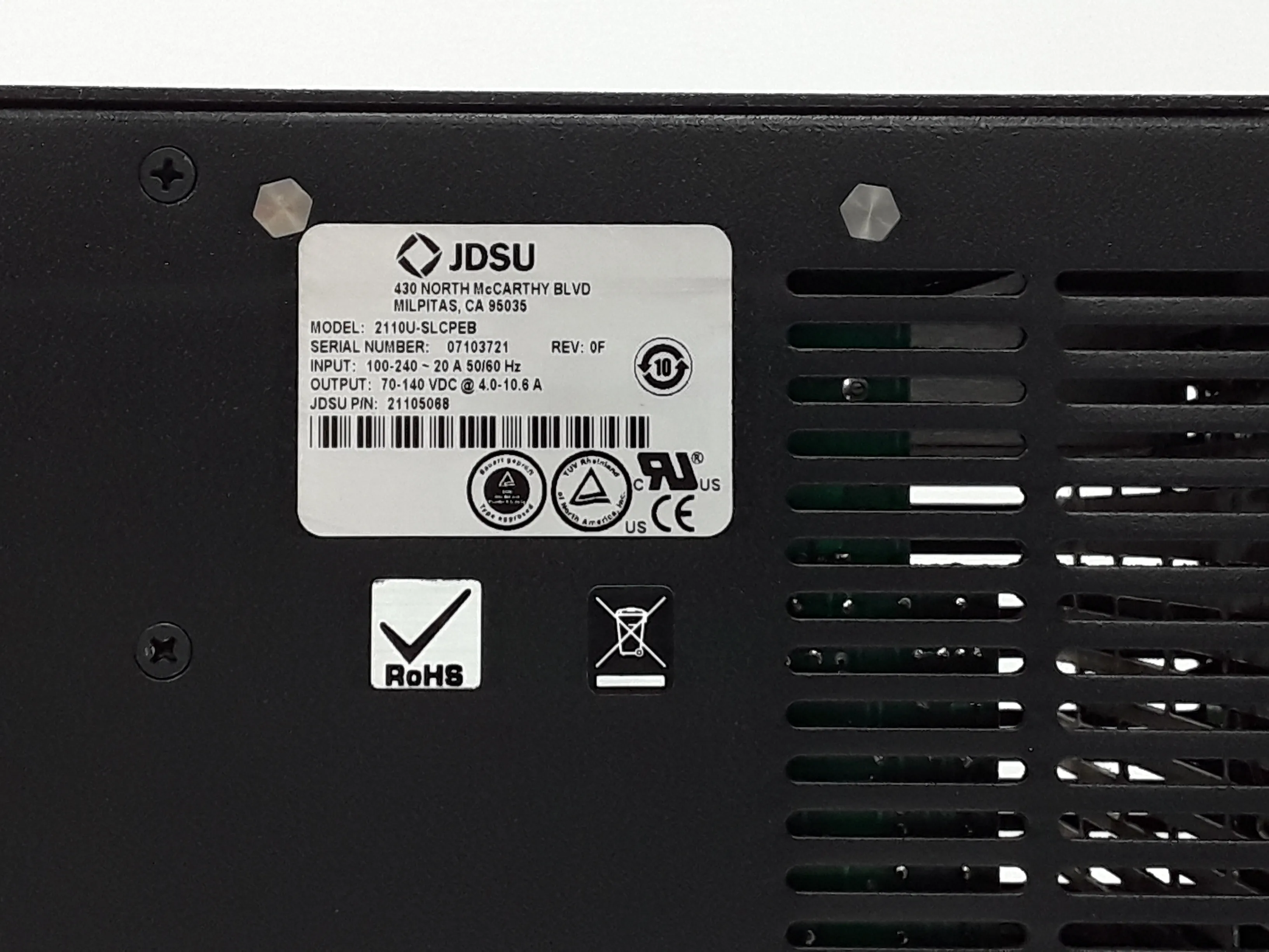 JDSU 2110U-SLCPEB ULTRA II POWER SUPPLY Laser Equipment