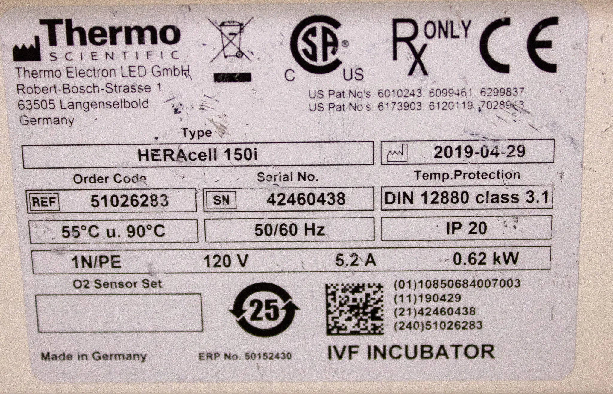 Thermo Heracell 150i Double Stack 150L Dual Chamber CO2 Incubator 51026283