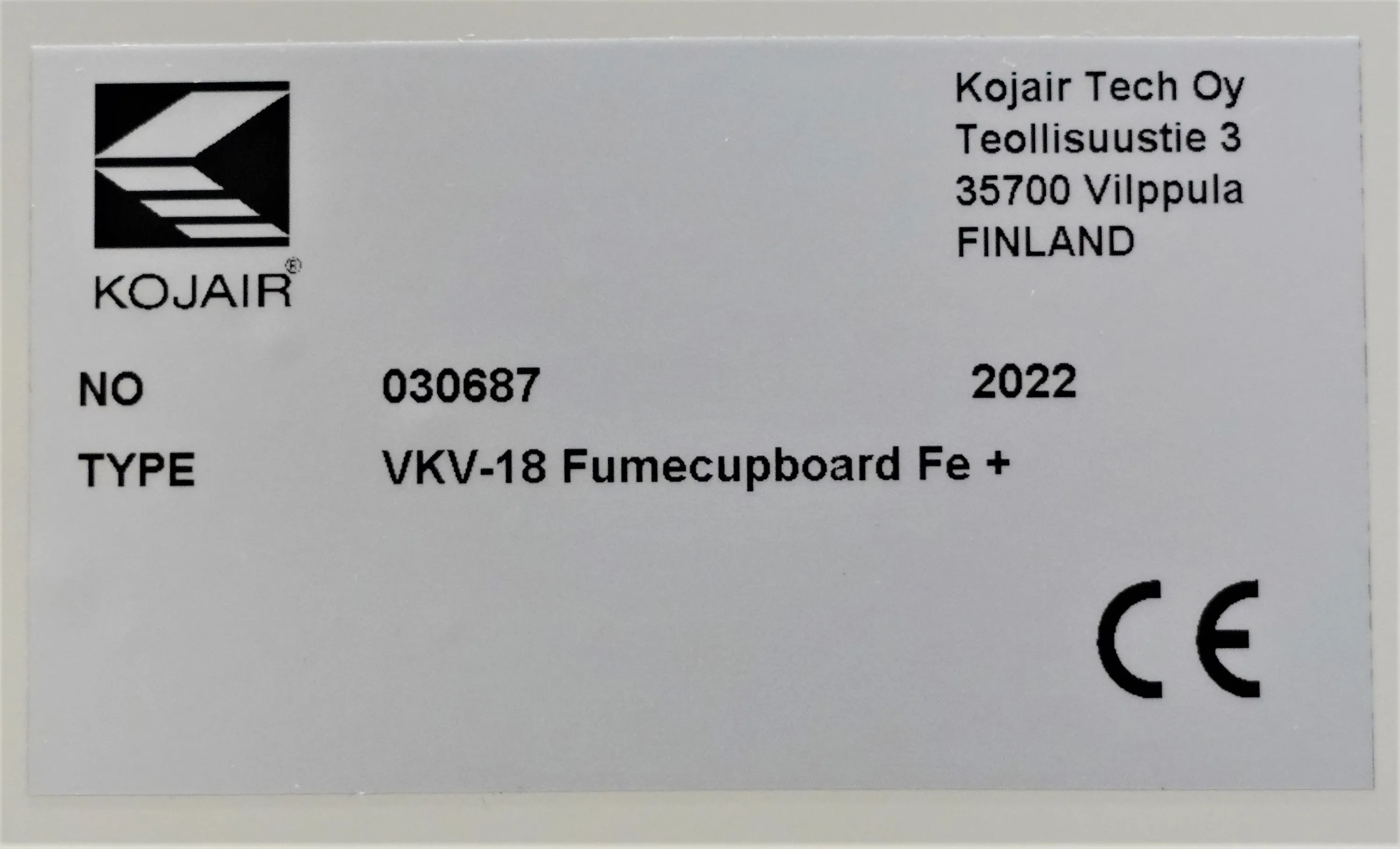 Kojair VKV-18 Fume Cupboard Fe