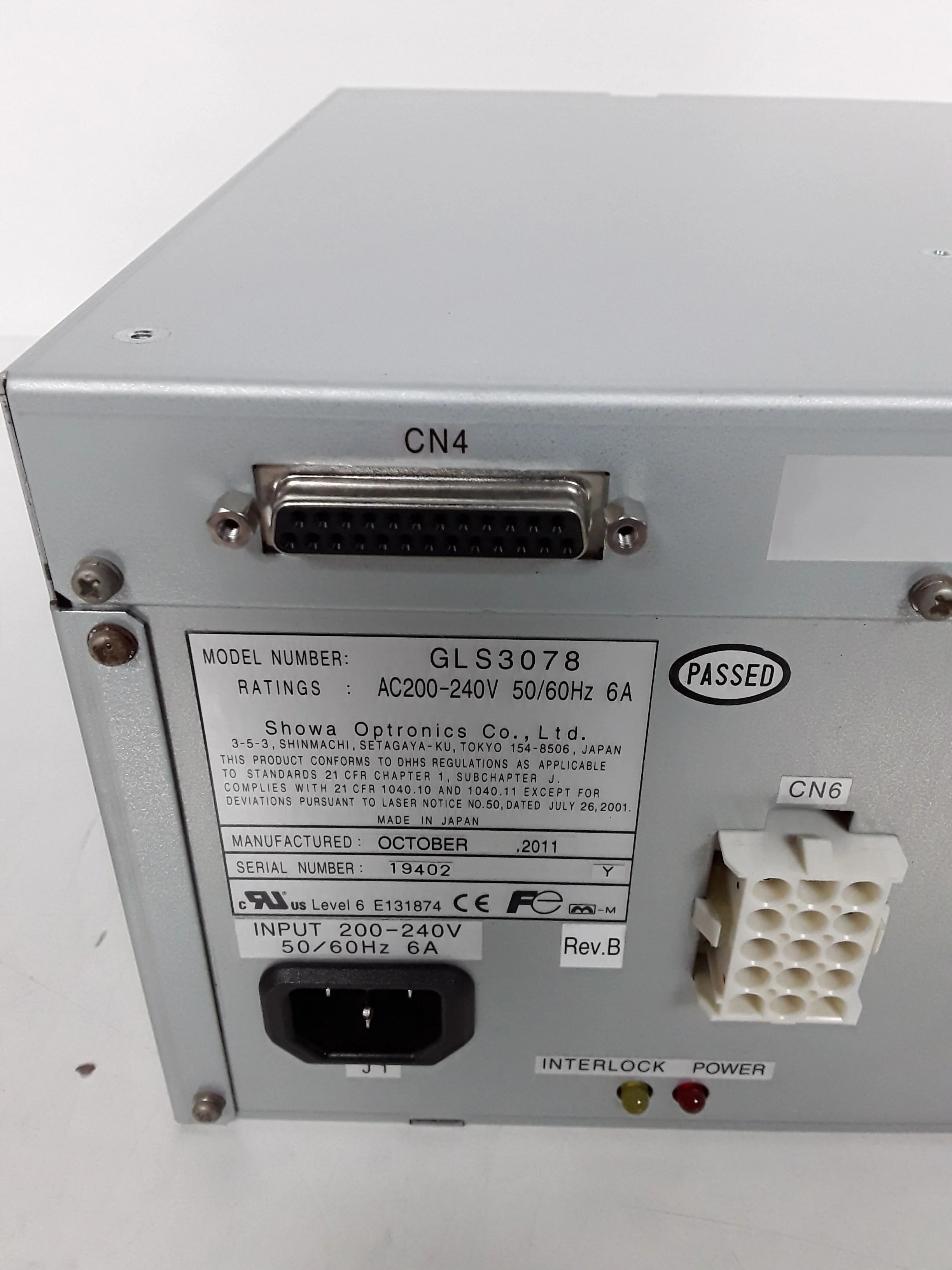 Showa Optronics GLS3078 Laser Power Supply 628-3228