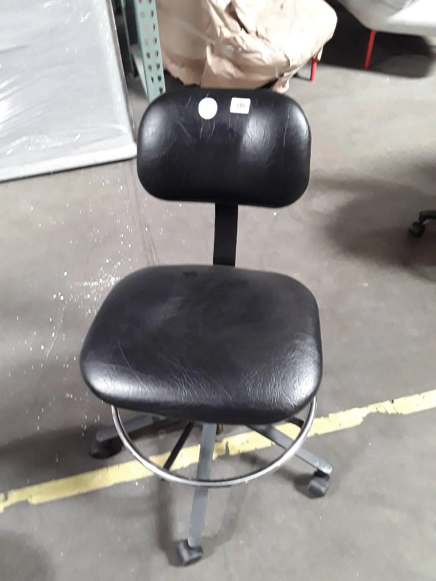 VWR Biofit Used Laboratory Black Leather Lab Chair