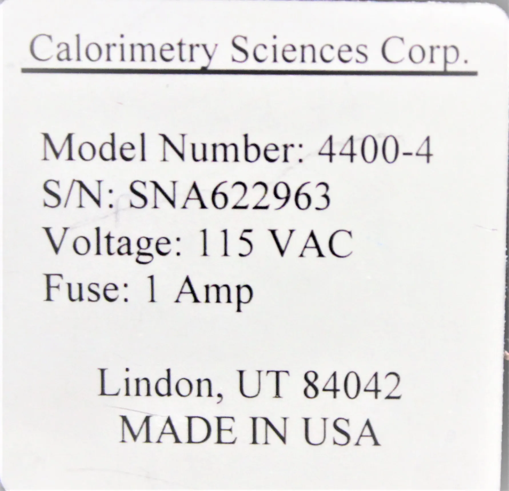 CSC Scientific 4400-4 IMC Fermenter Used Laboratory Equipment