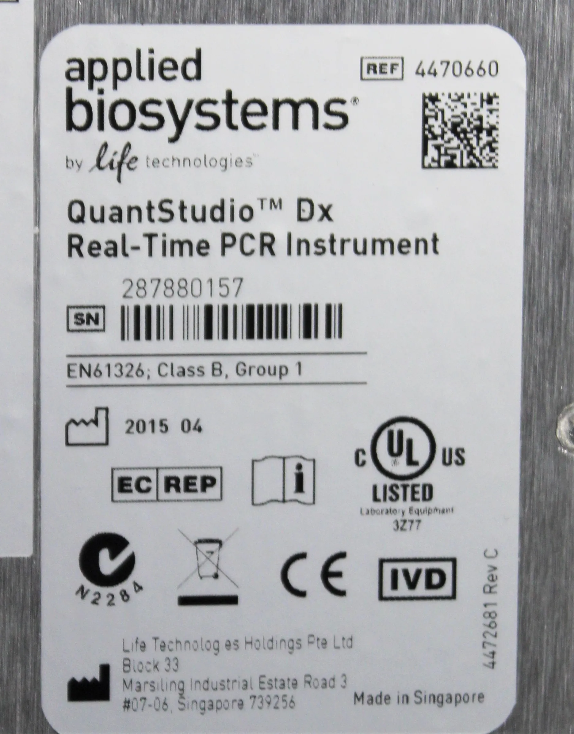 Applied Biosystems 4470660 QuantStudio Dx Real-Time PCR Instrument 120V/220V 50Hz/60Hz