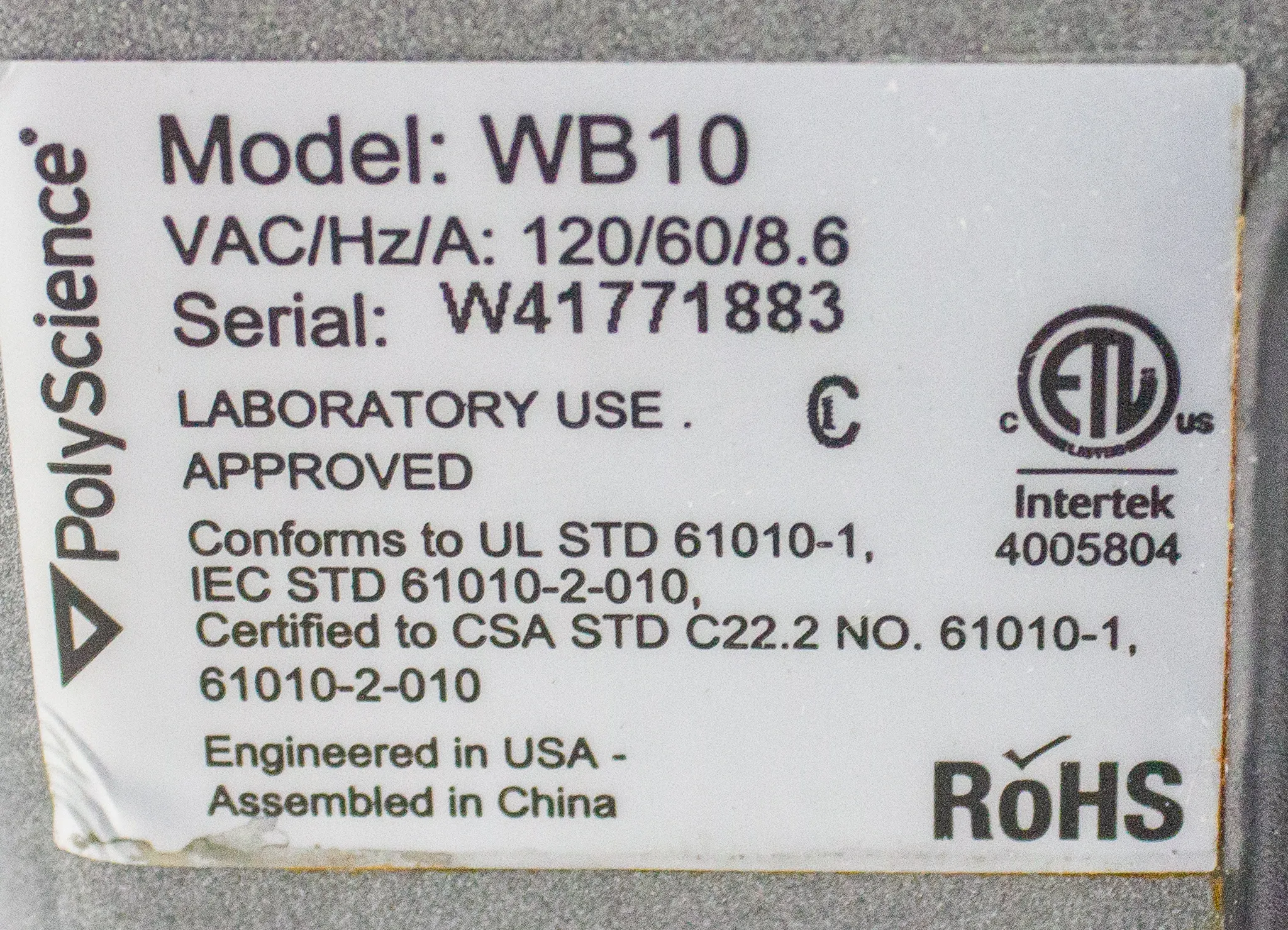 VWR Water Bath WB10 for Parts or Not Working