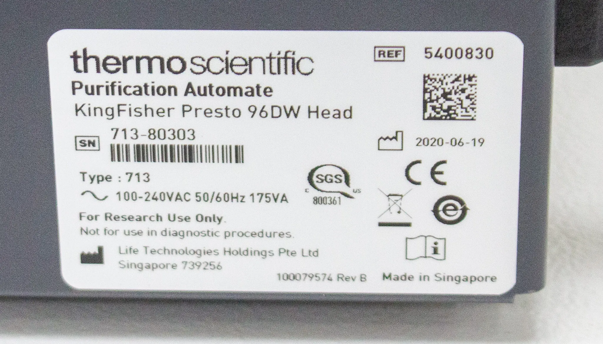 Thermo Scientific KingFisher Presto Galore DNA Purification System with 96 DW Head 5400830