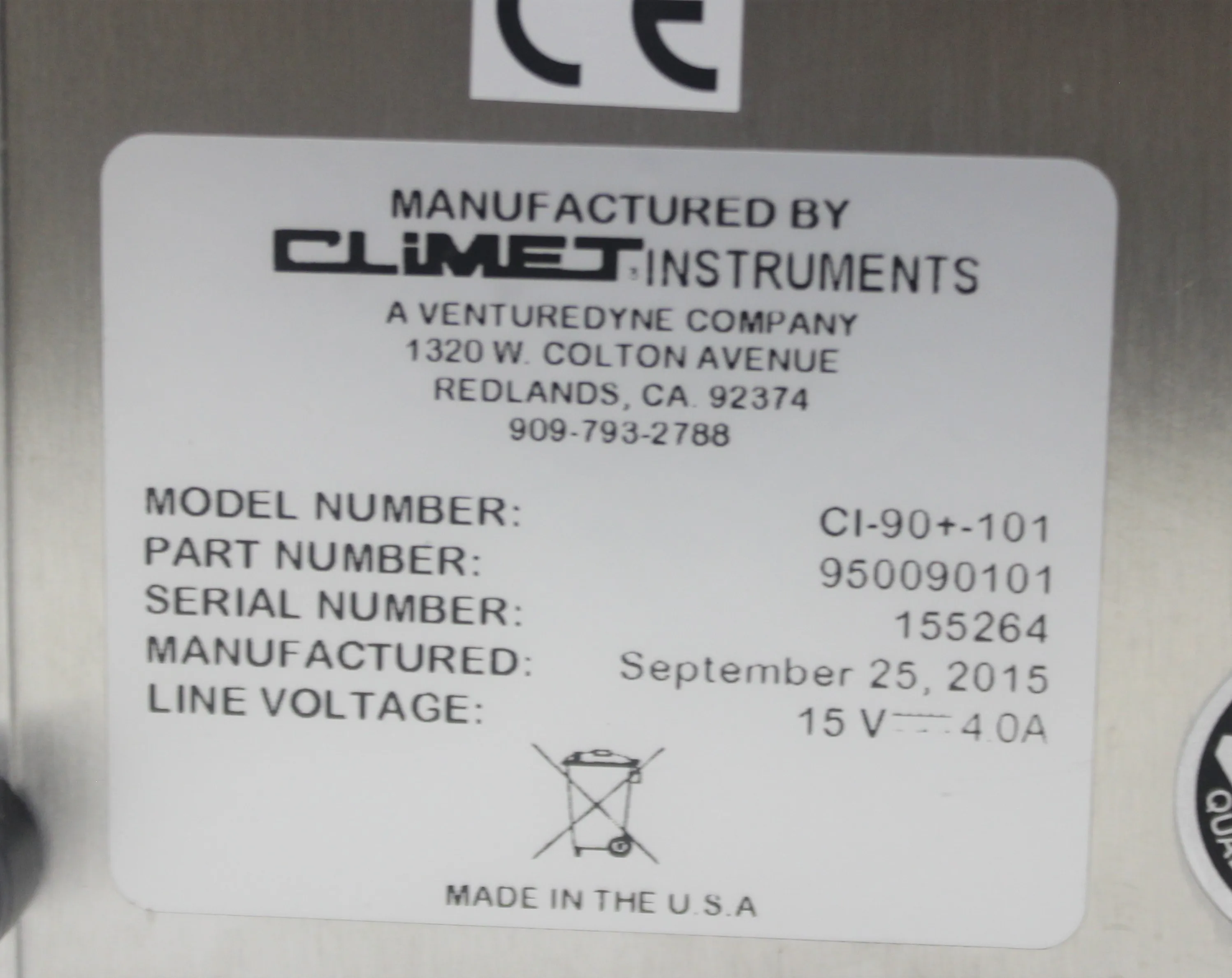 Climet Instruments CI-90+-101 Microbial Air Sampler Used Lab Equipment