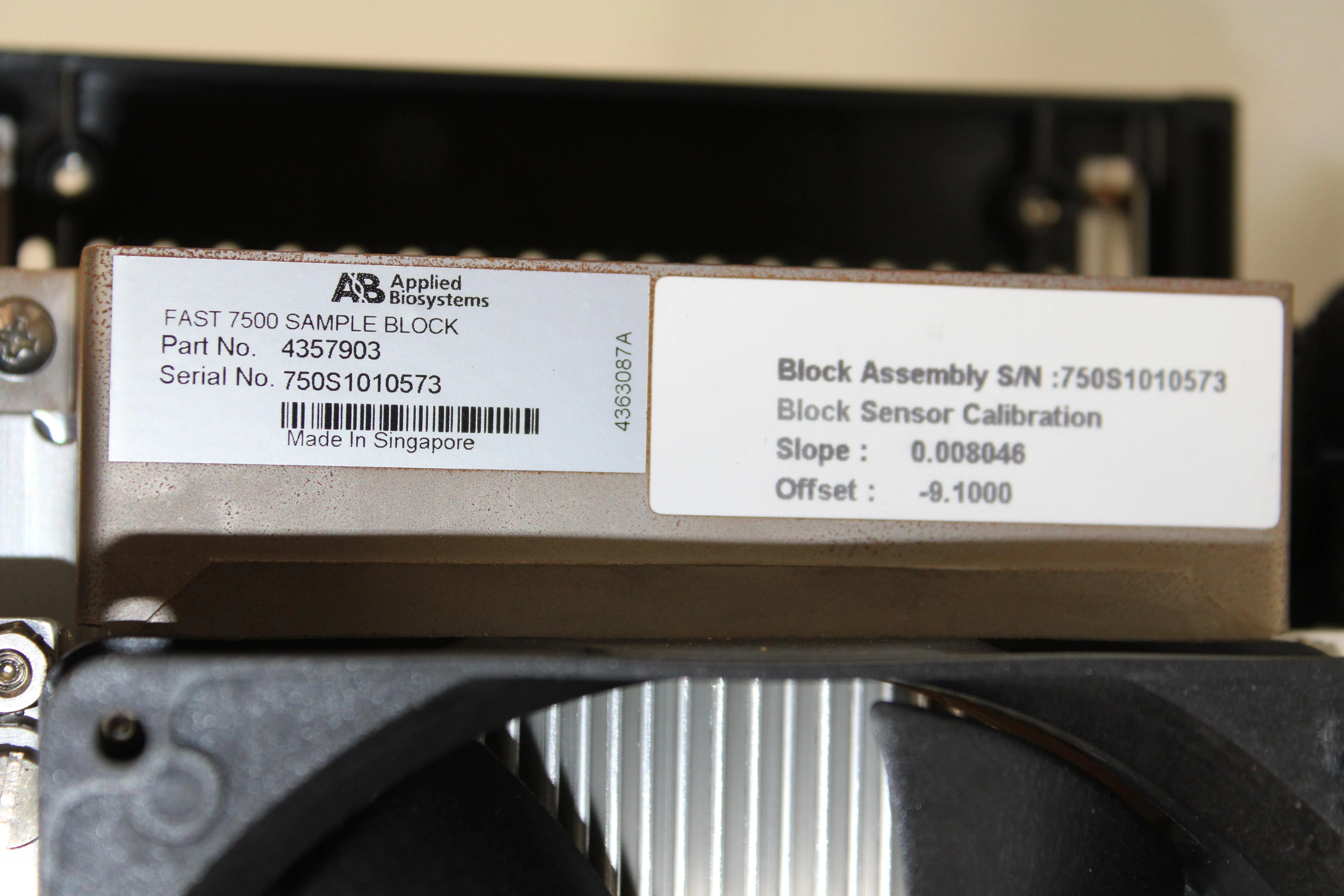 Applied Biosystems Fast 7500 Sample Block 4357903