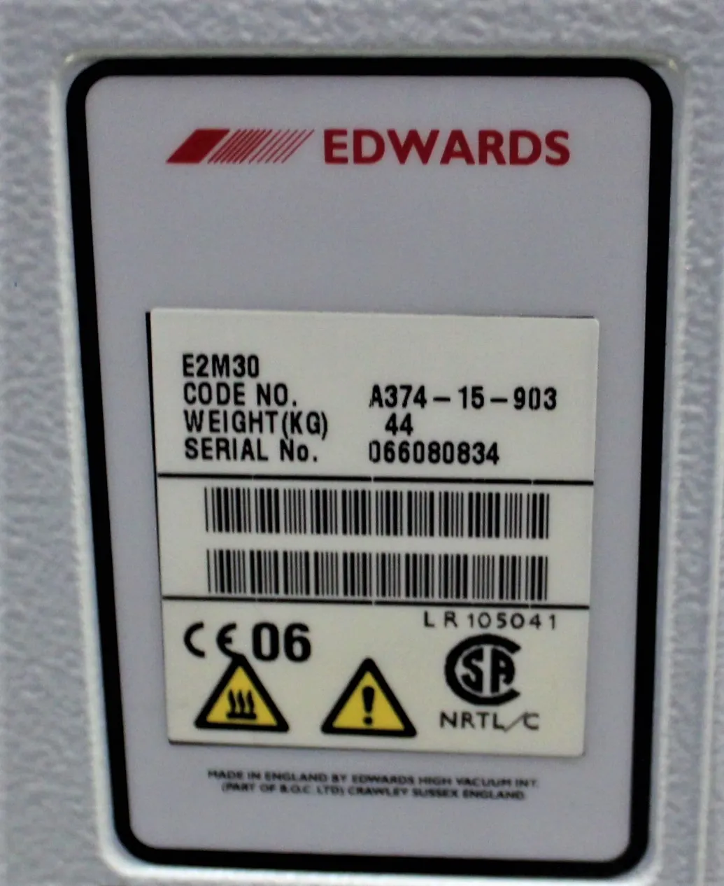 Edwards E2M30 Vacuum Pump