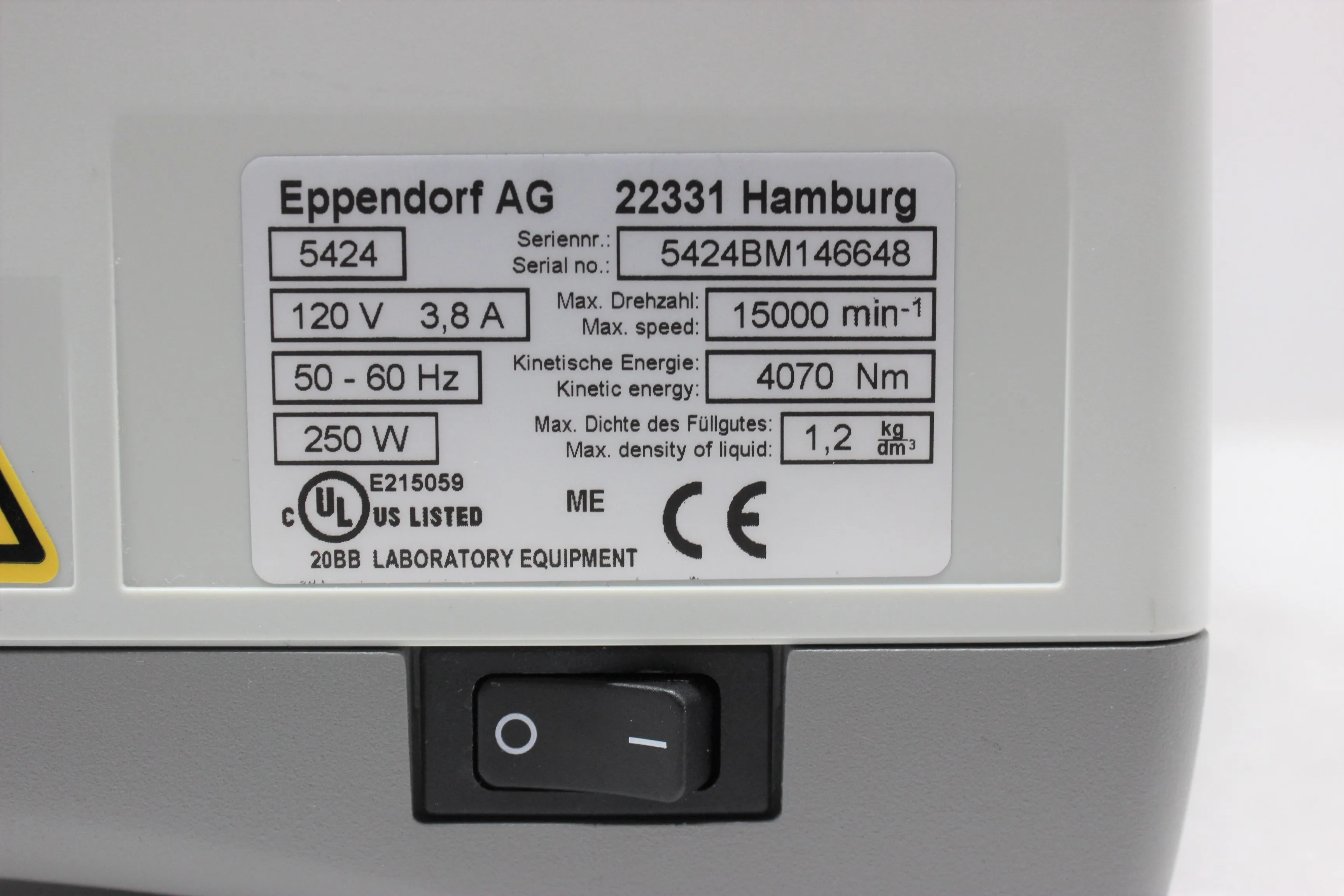 Eppendorf Centrifuge 5424 Microcentrifuge