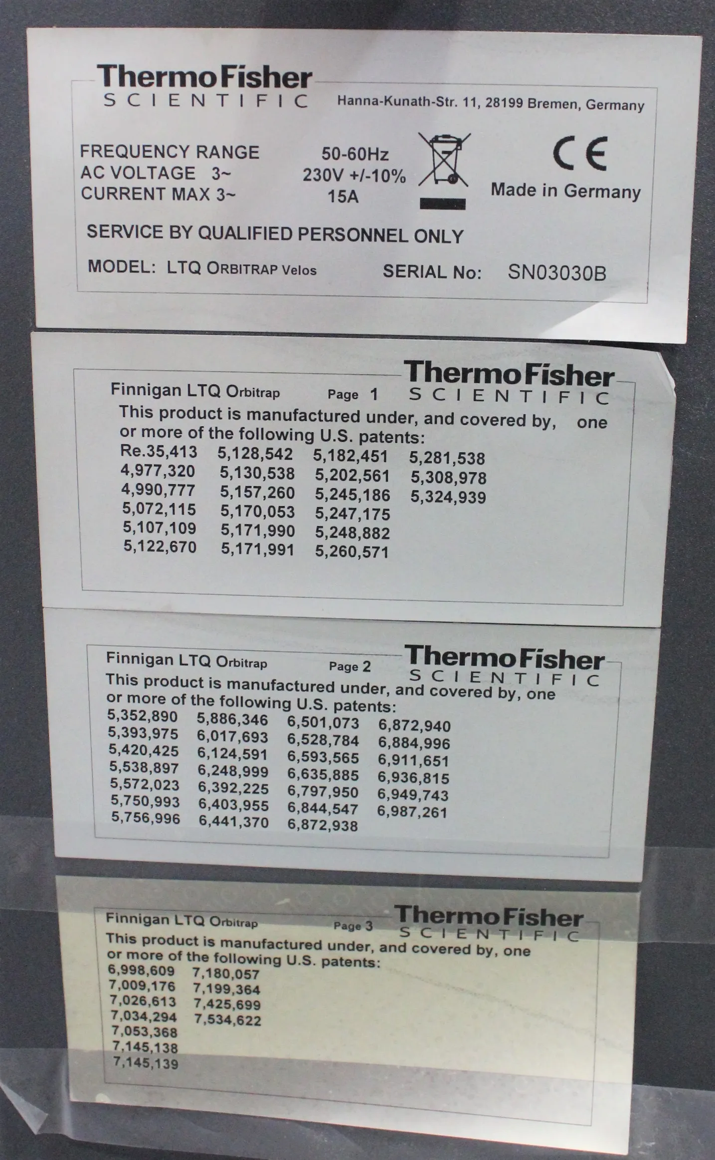 Thermo Fisher LTQ Orbitrap Velos & LTQ Velos Mass Spec