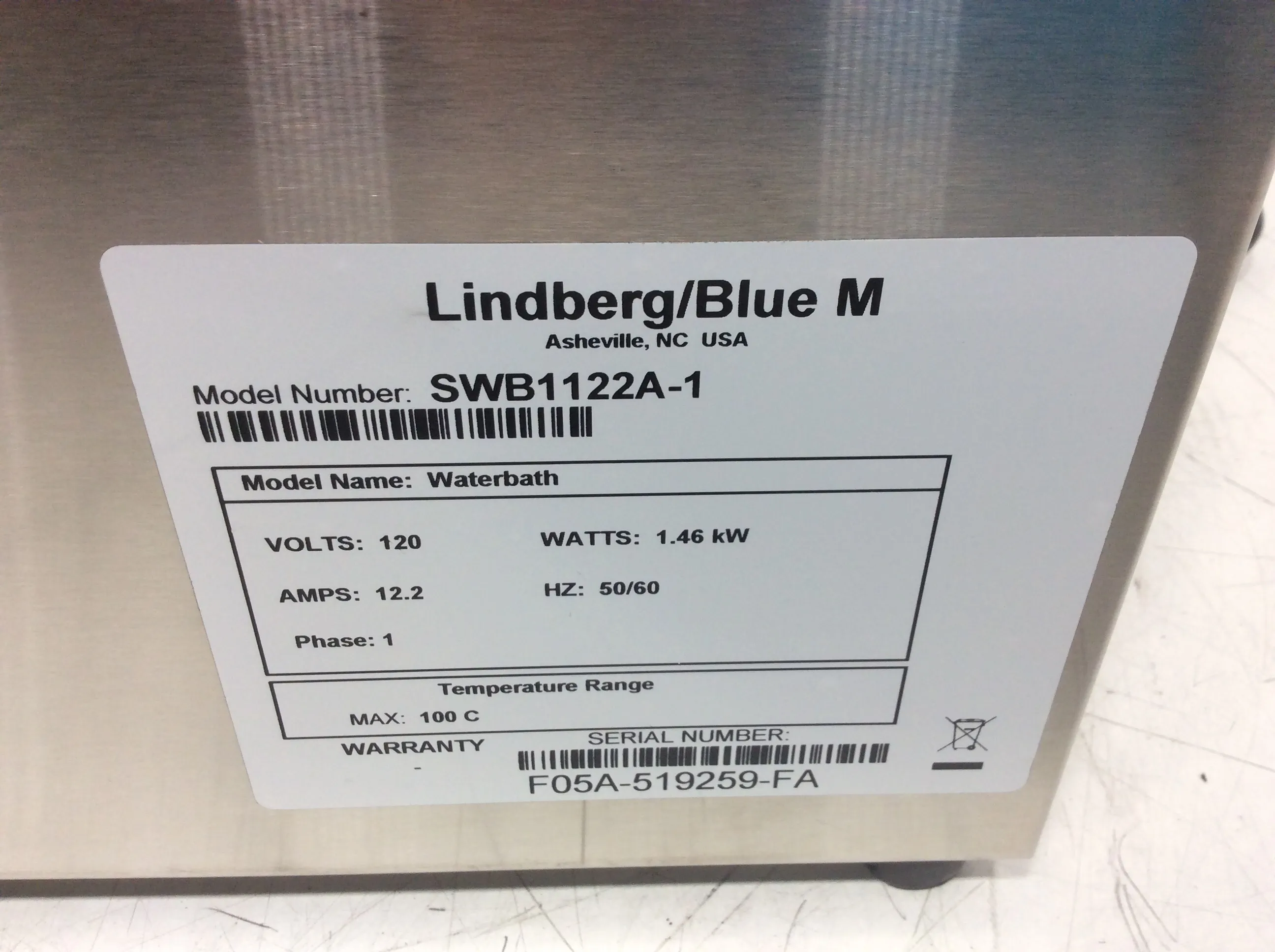 Thermo Fisher Scientific Lindberg Blue M SWB1122A-1 Shaker Waterbath