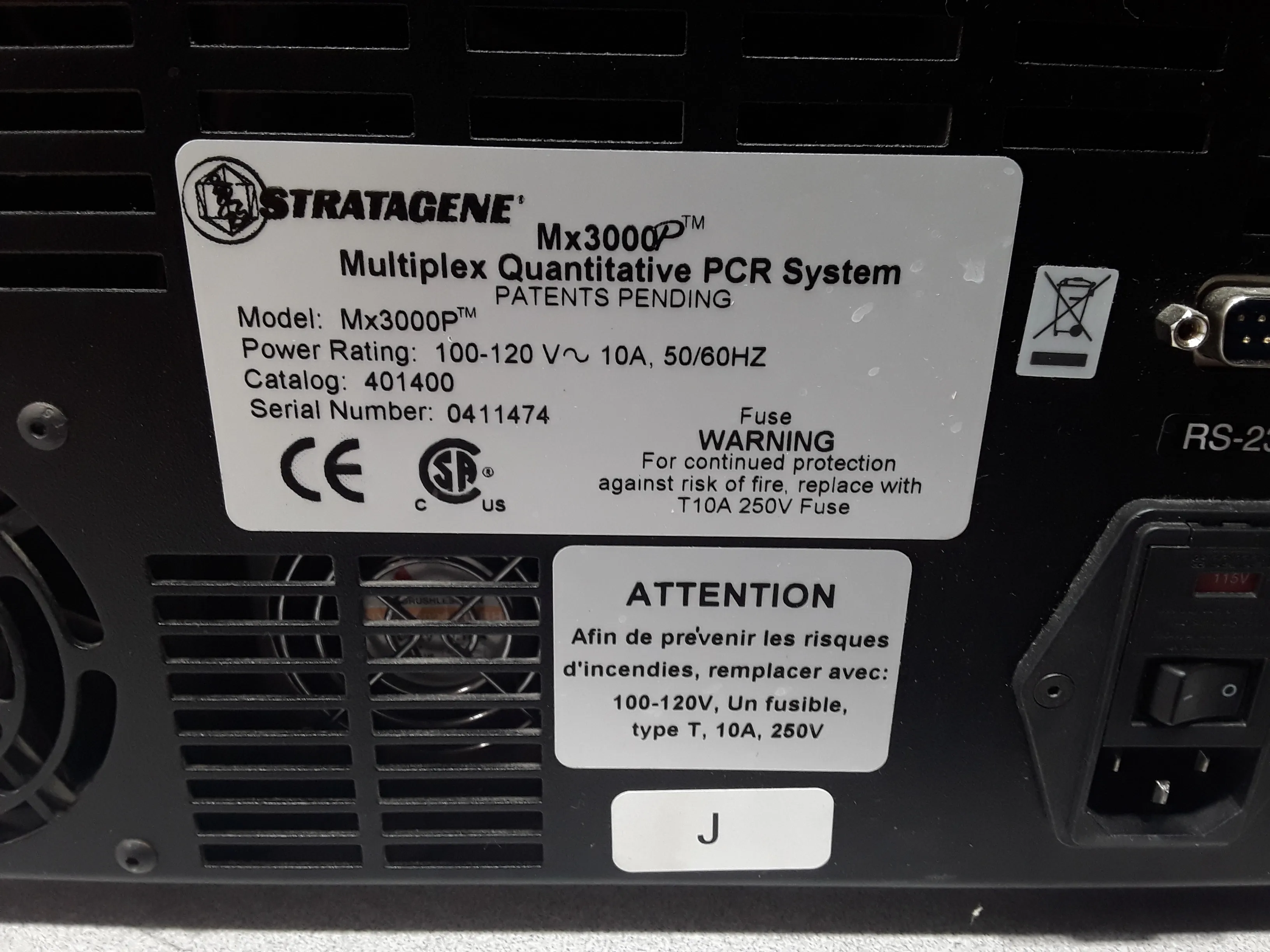 Stratagene MX3000P PCR System