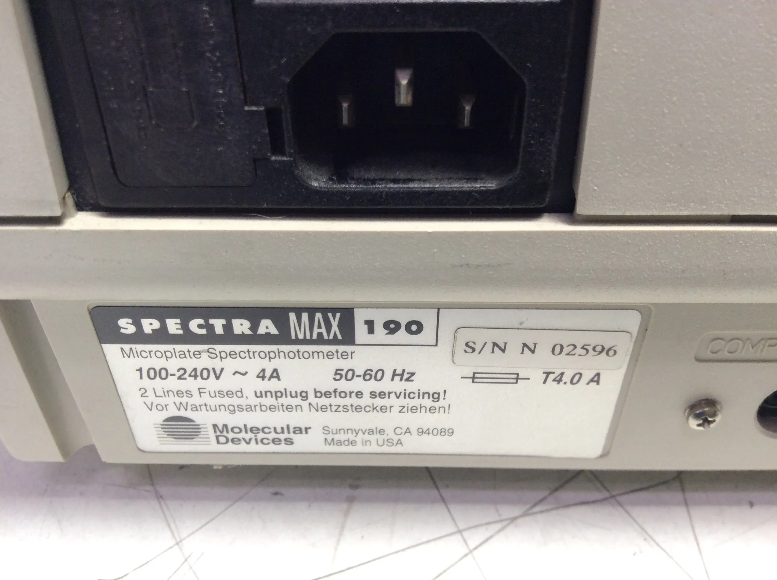 Molecular Devices Spectramax 190 Microplate Reader