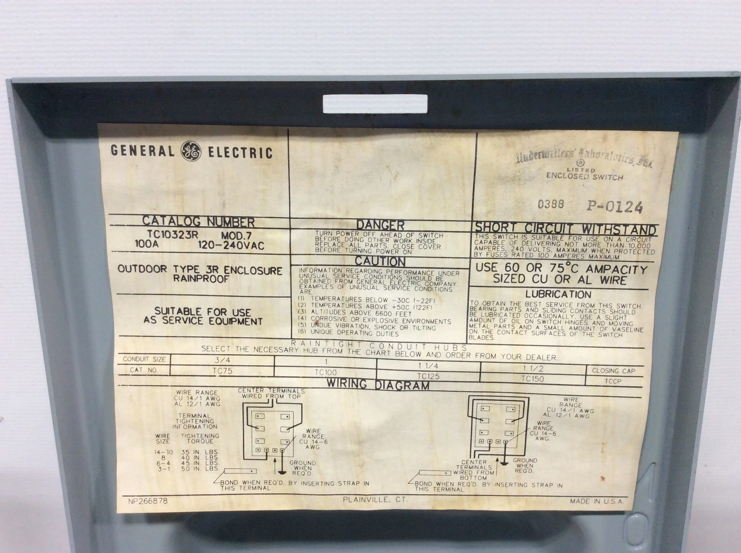 GE Power Transfer Switch Cat. TC10323R - Lot of 4 - Used - Class 2