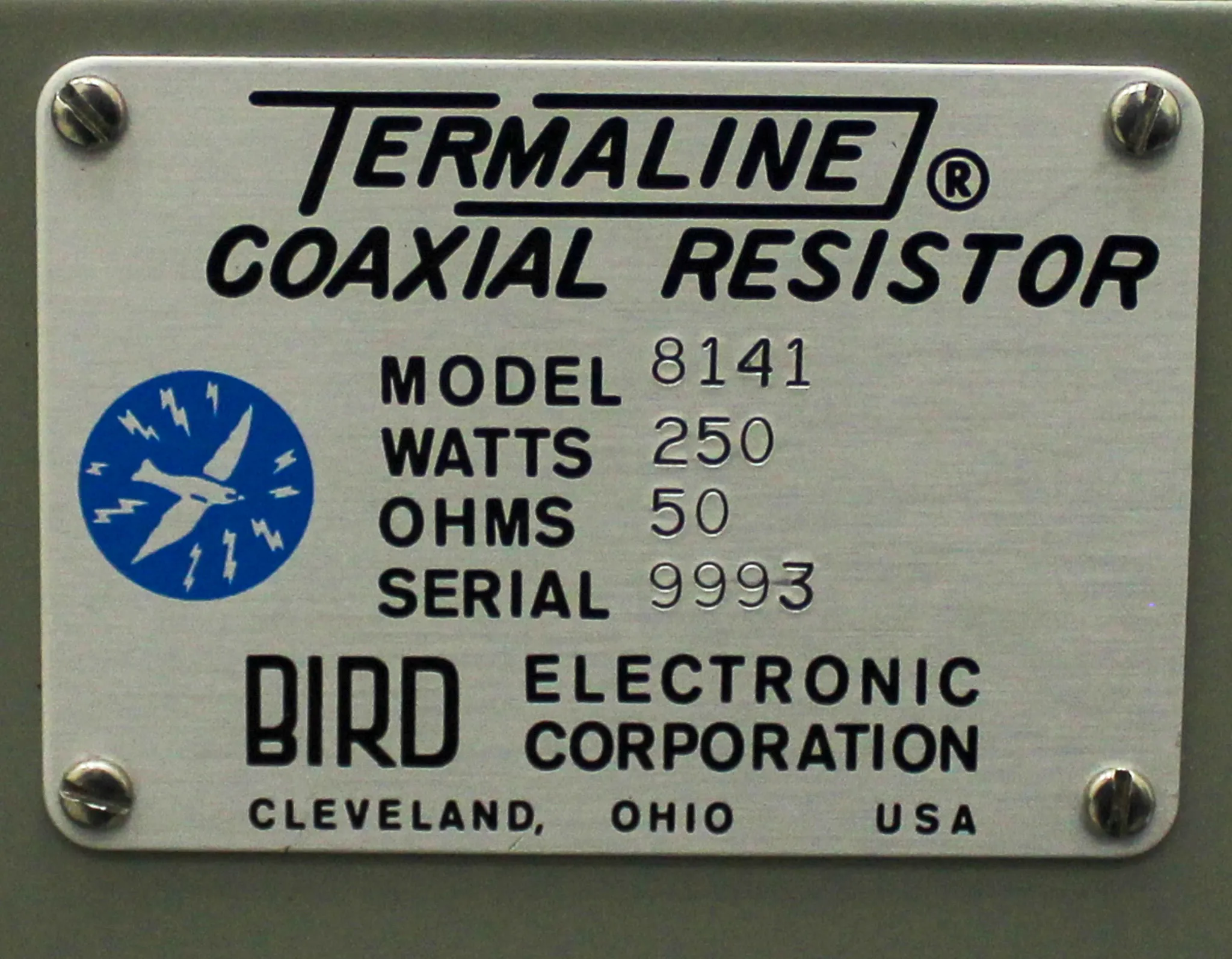 Termaline Coaxial Resistor 8141 Used Lab Equipment 250W Oil-Cooled Termination