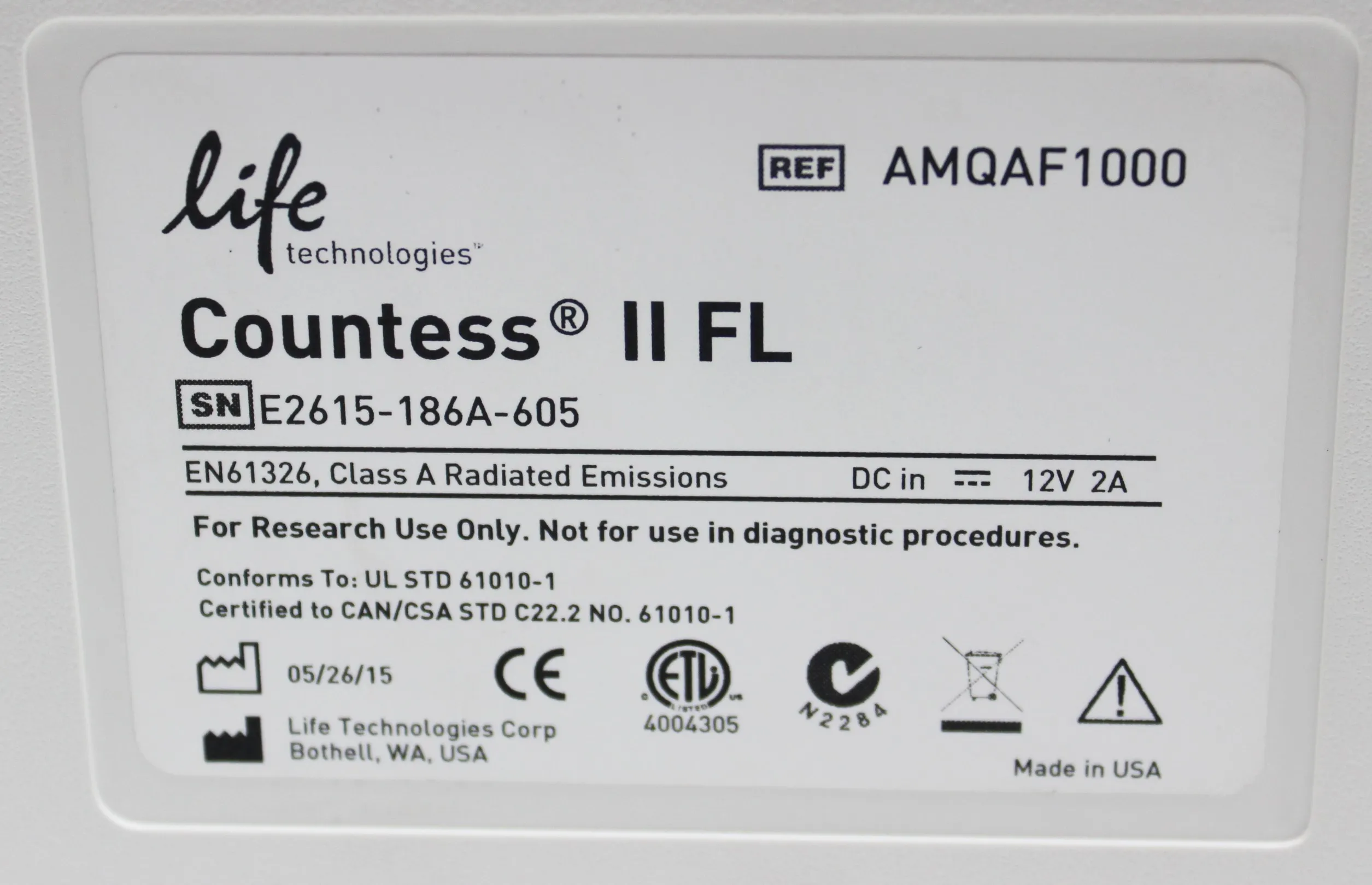 Invitrogen Countess II FL Cell Counter Needs Repairs