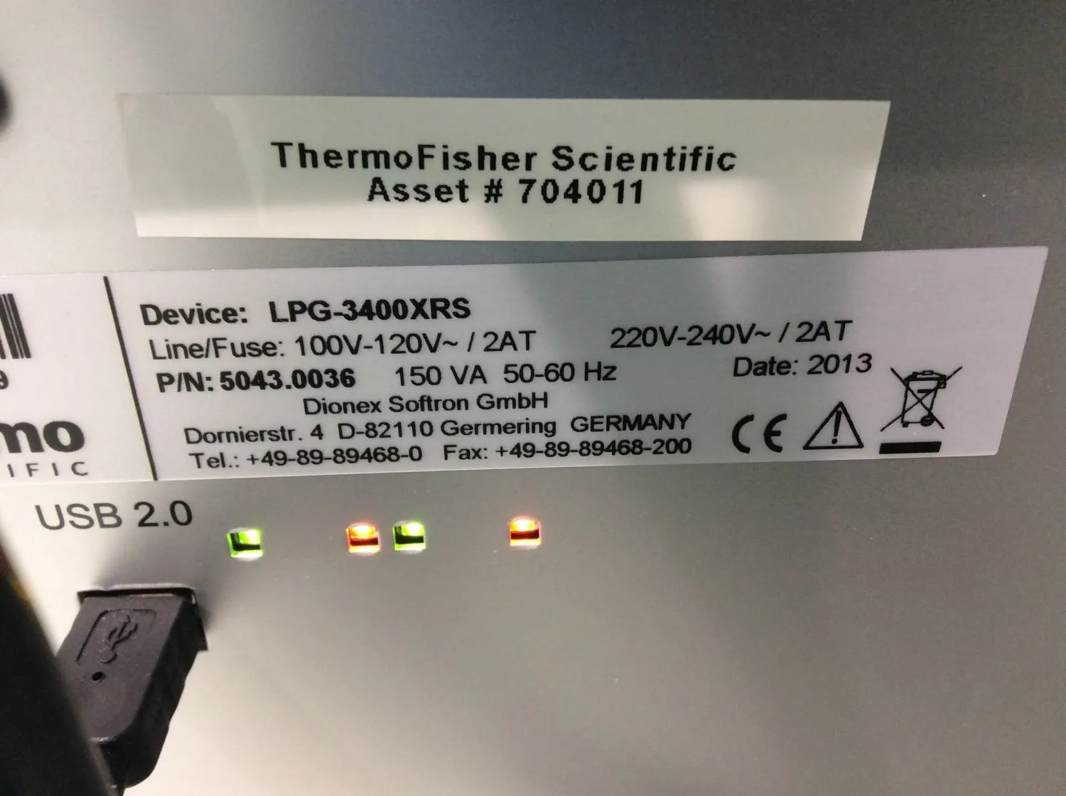 Thermo Fisher Dionex UltiMate 3000 XRS HPLC System with Open Autosampler, RS Column Compartment, XRS Pump