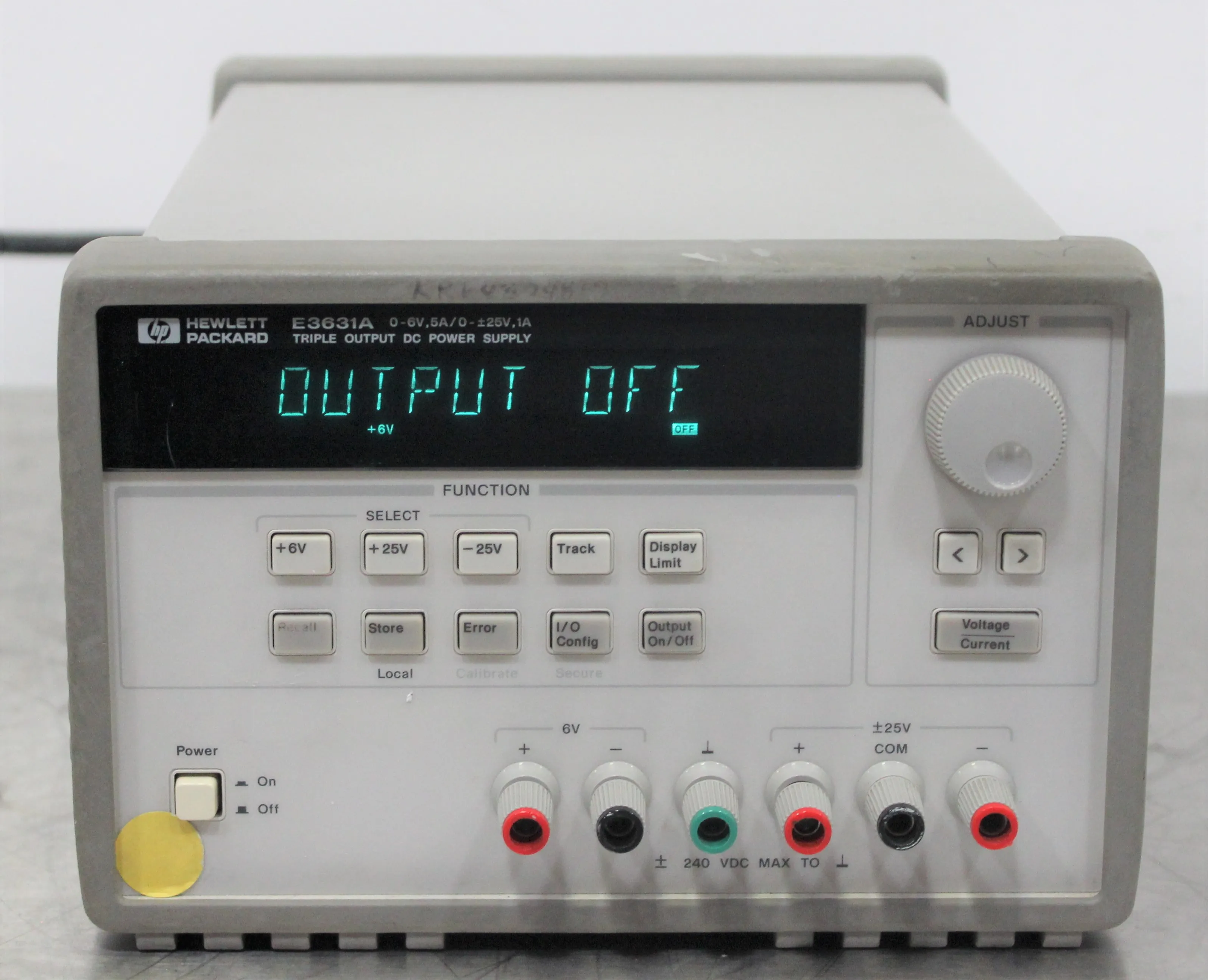 Hewlett Packard E3631A Triple Output DC Power Supply with GPIB and RS-232 Interfaces