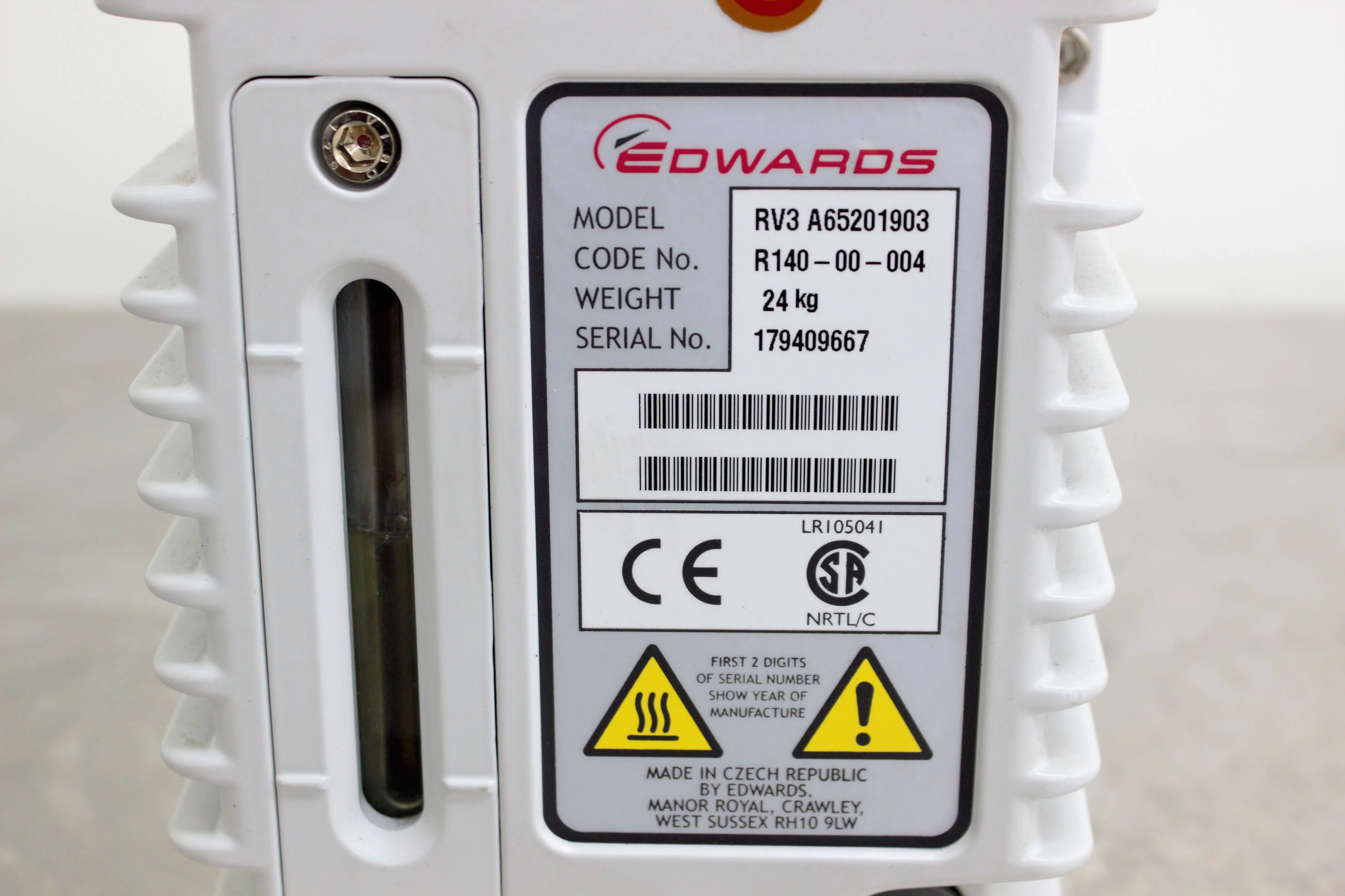 Edwards RV3 Rotary Vane Vacuum Pump Unit Single Phase 120V/220V 50Hz/60Hz