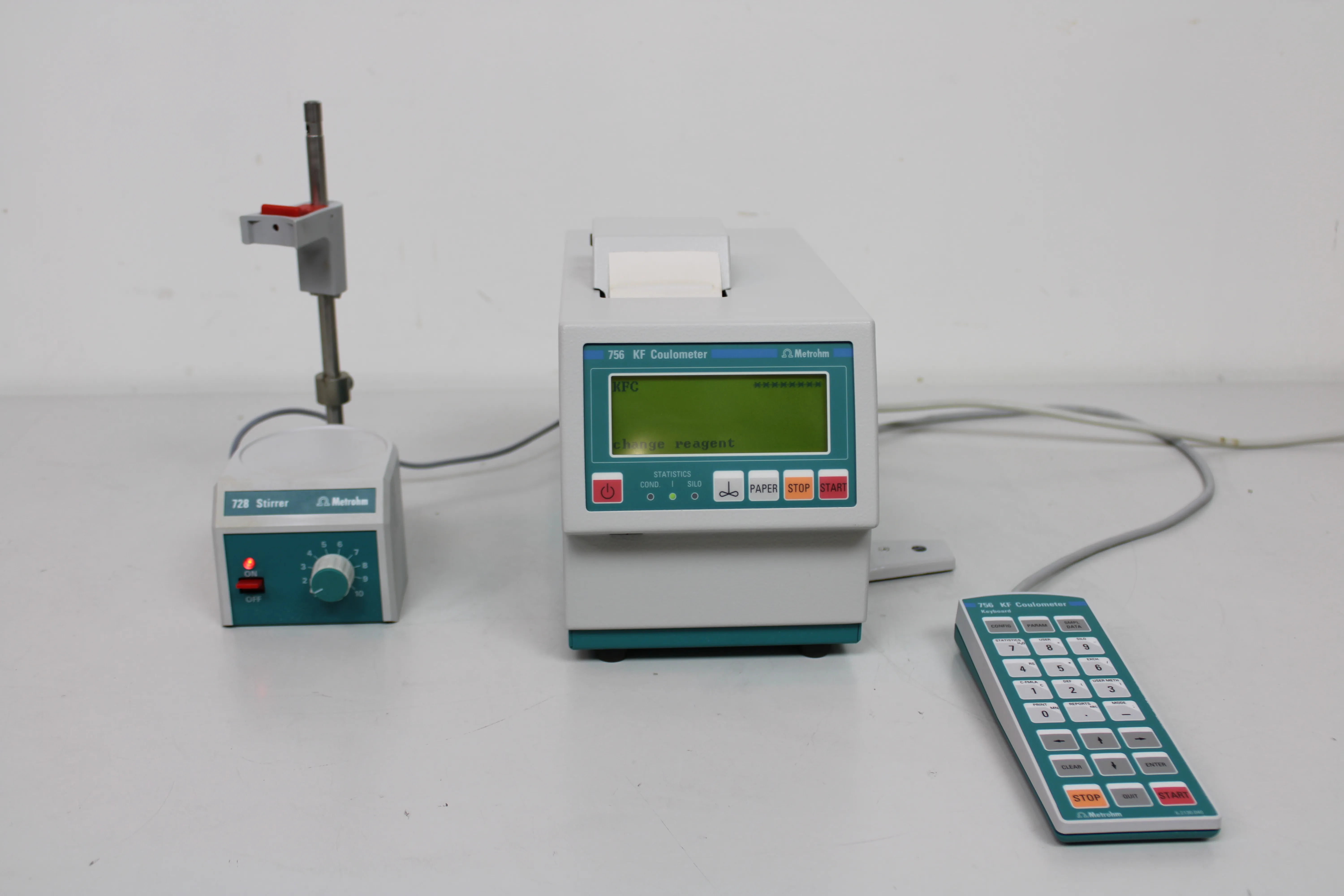 Metrohm 756KF Coulometer with Built-In Printer and Titration Cell