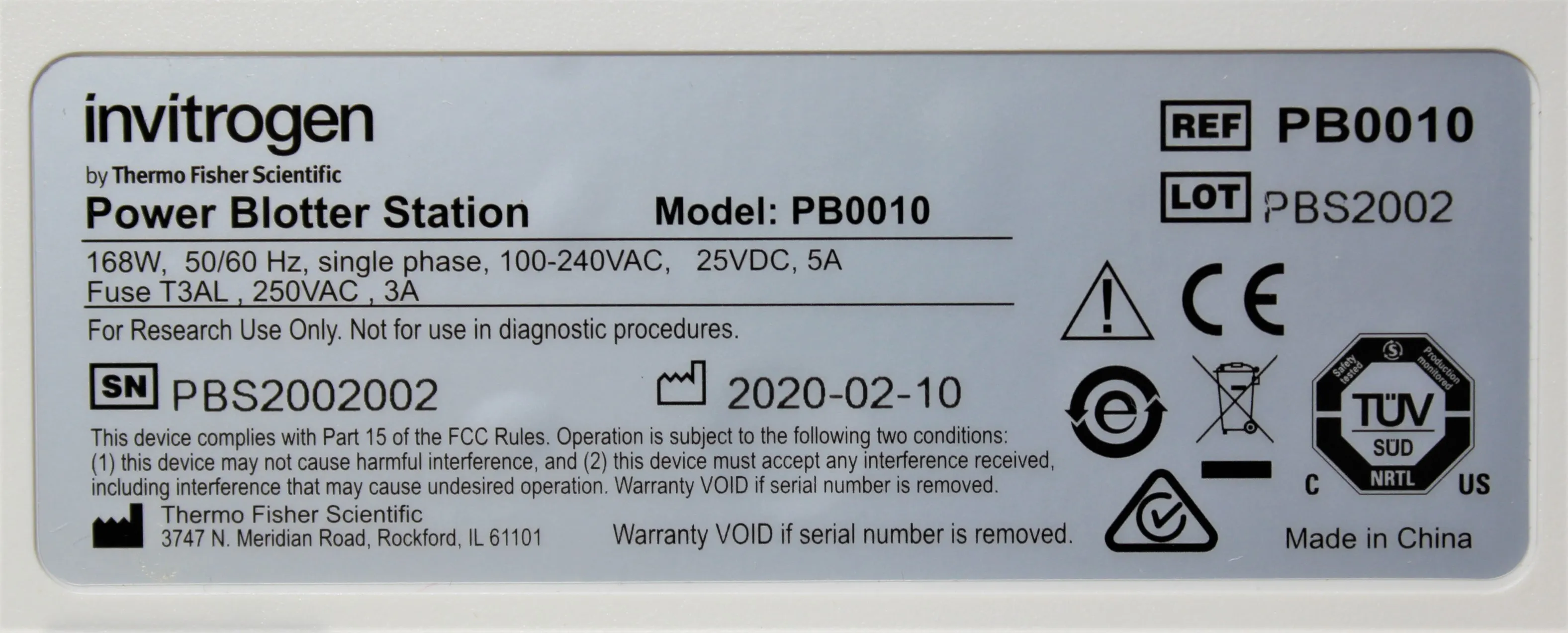 Invitrogen Power Blotter Station PB0010 Used