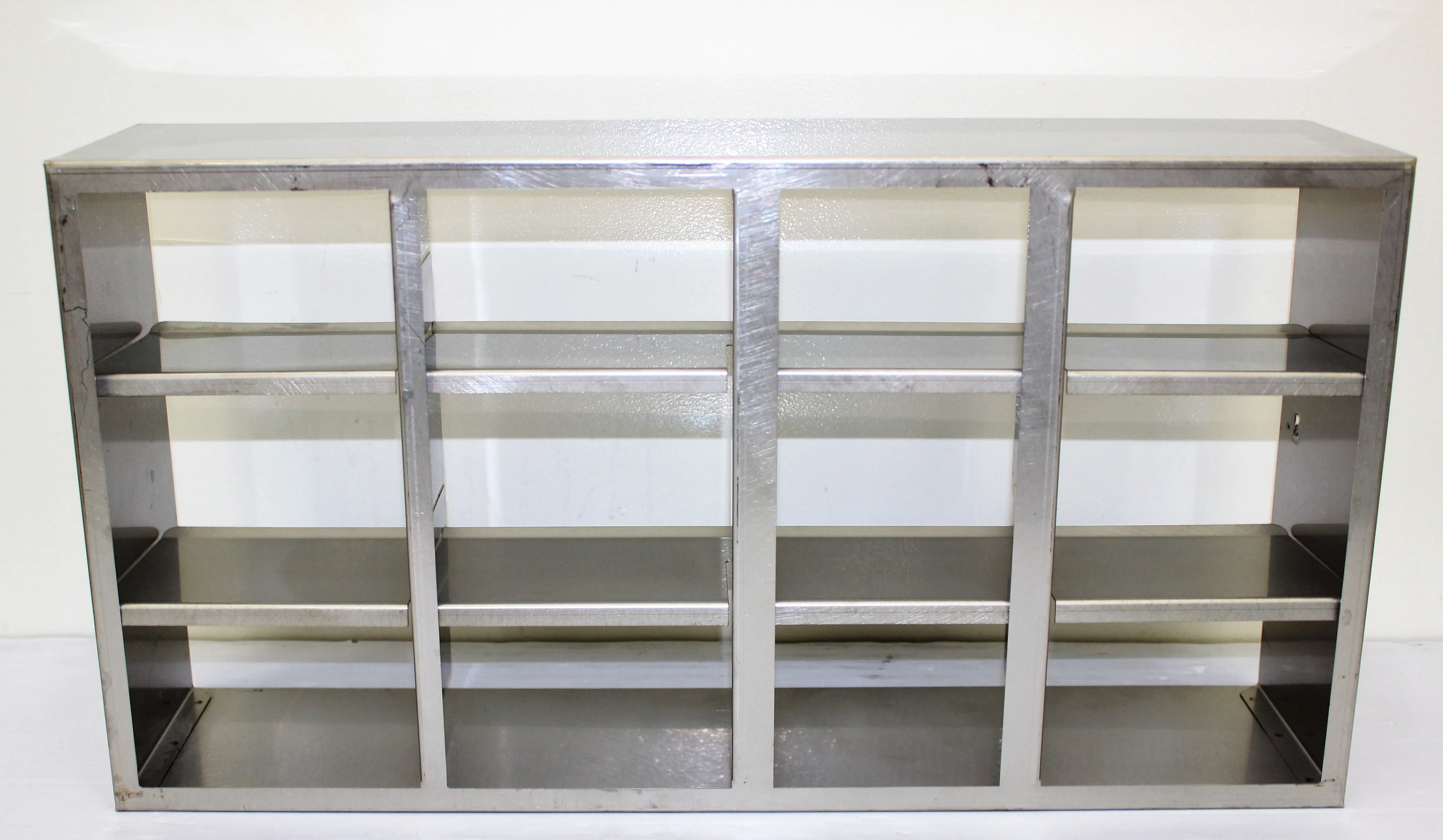 Stainless Steel Freezer Rack Holds 12 boxes Upright ULT 4 x 3 adjustable shelves