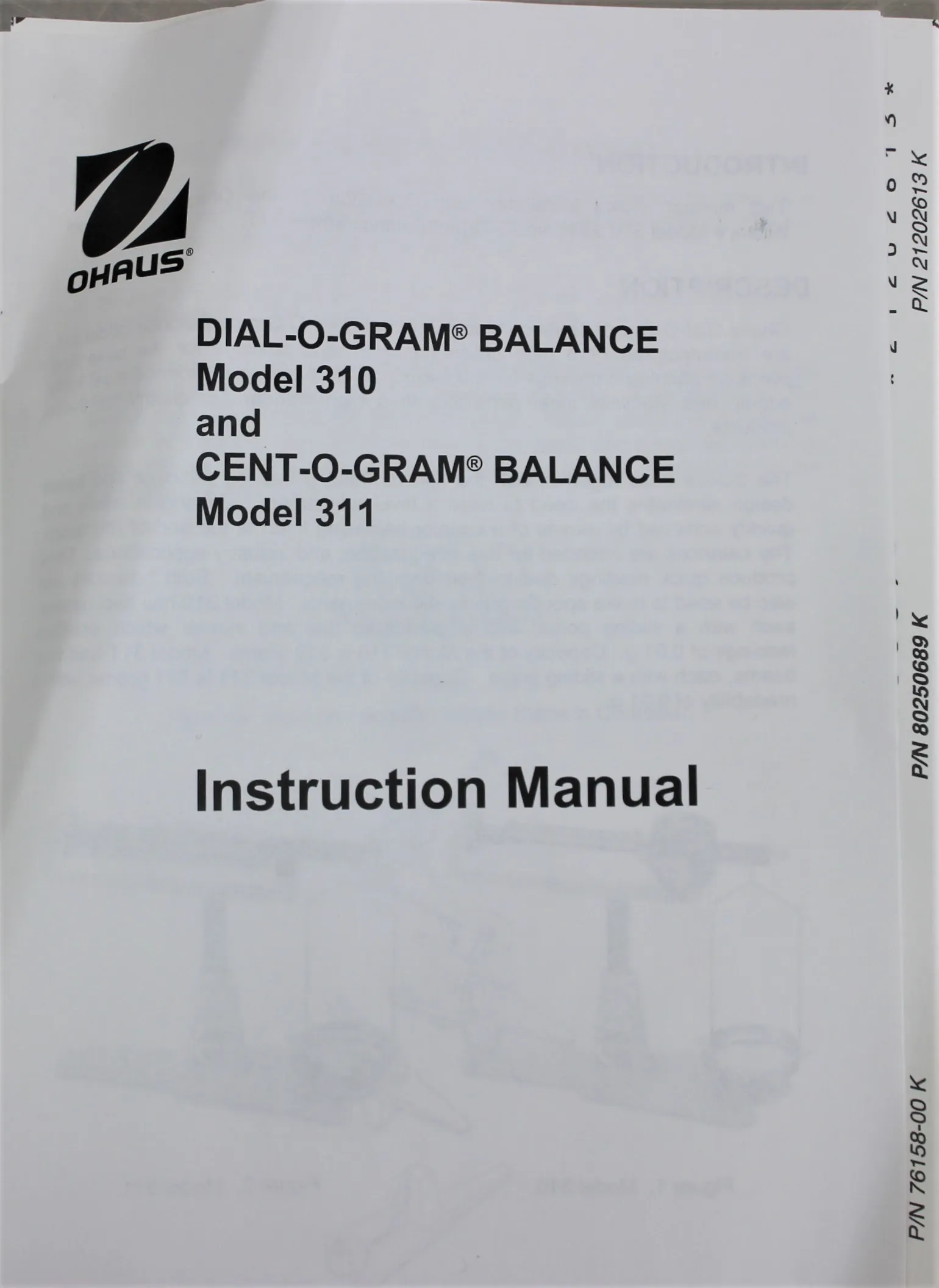 Ohaus Dail-O-Gram Balance Scale 310