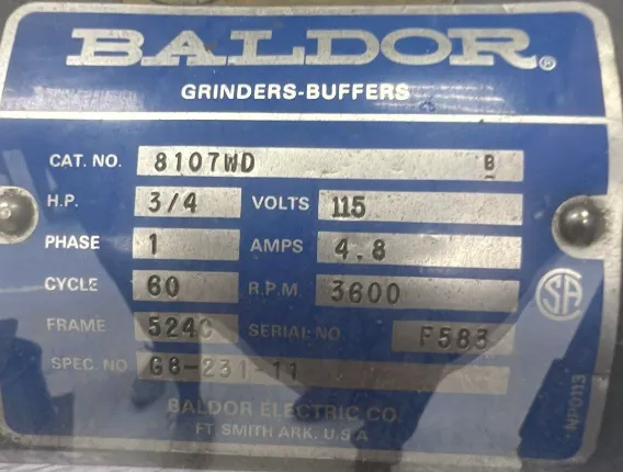 Used Baldor-Reliance 8107Wd Laboratory Grinder with Relay