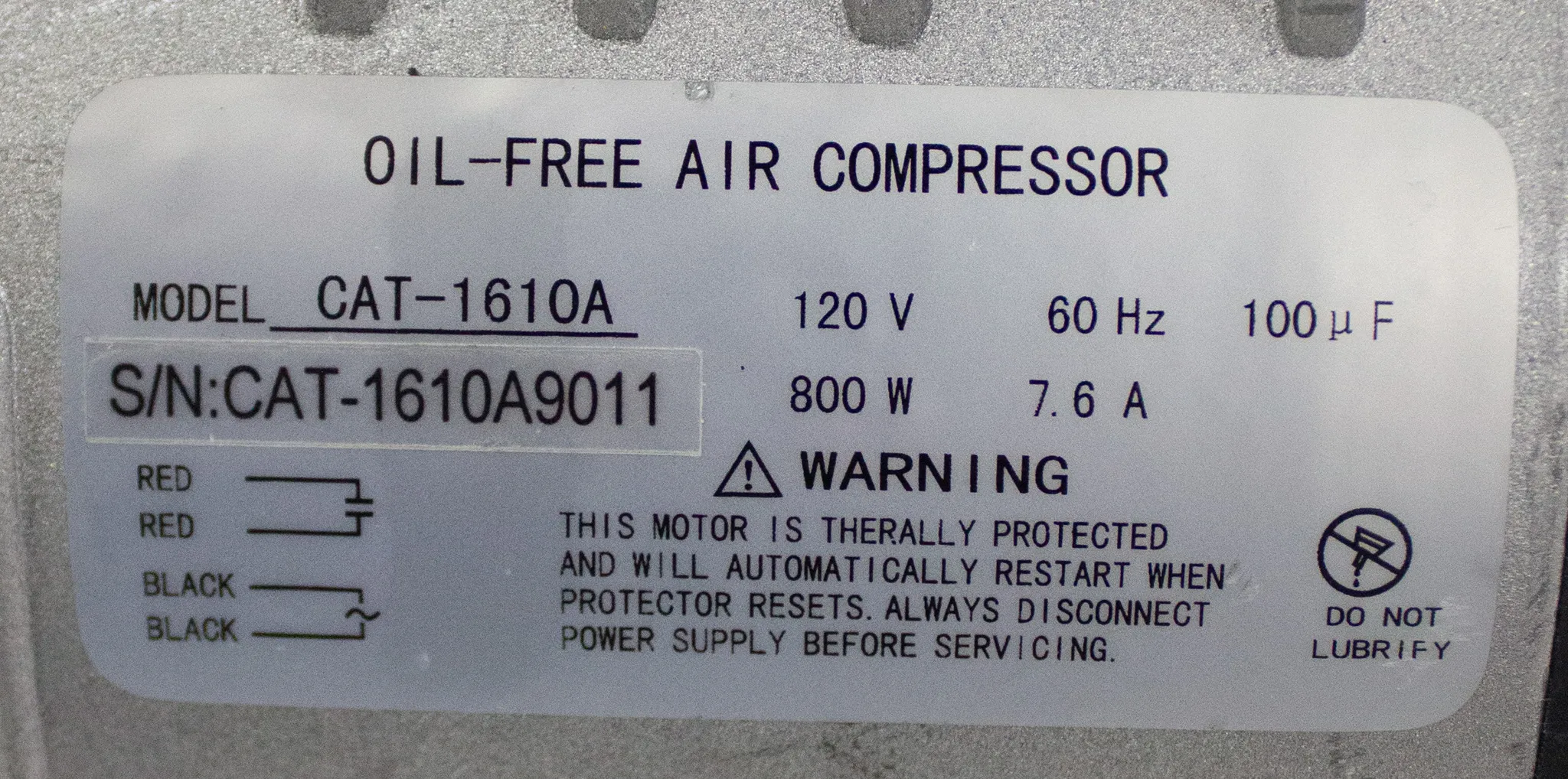 California Air Tools Oil-Free Air Compressor 1610A