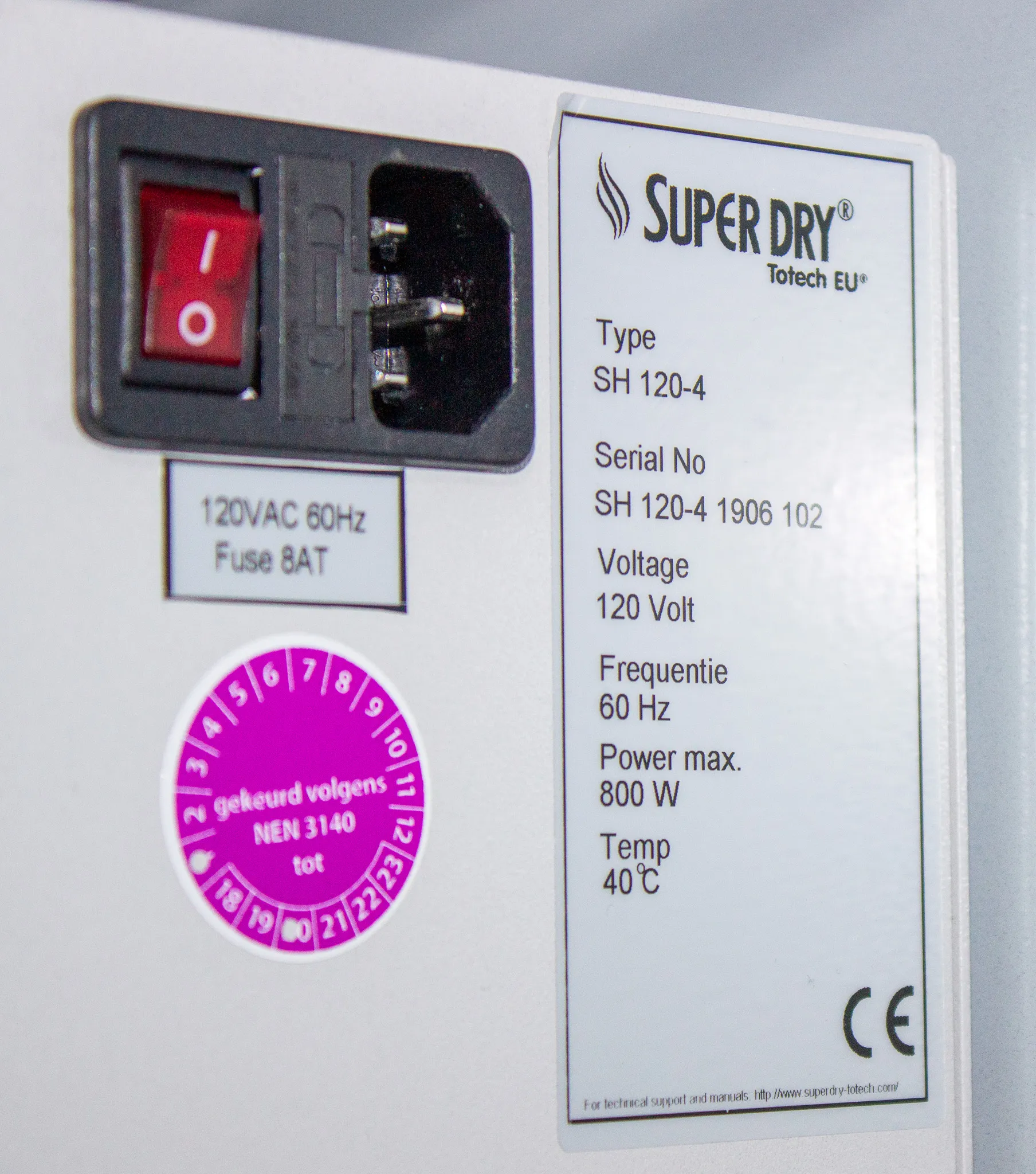 Totech SuperDry Storage Cabinet SD+ 1104-22 w/ SH 120-4 Heater & Alarm Light E (Excellent) Used