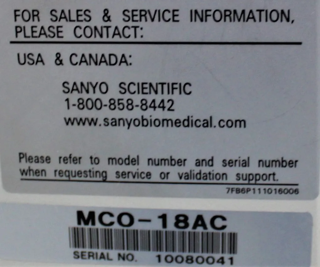 Sanyo MCO-18AC CO2 Incubator