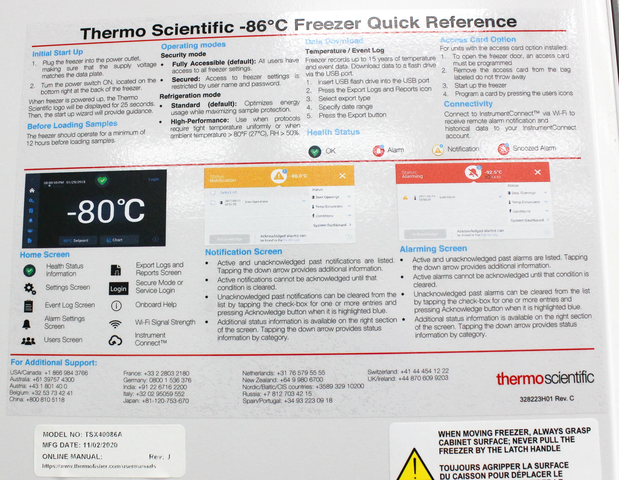 Thermo Scientific TSX Series Ultra-Low Temperature Freezer - Model TSX40086A