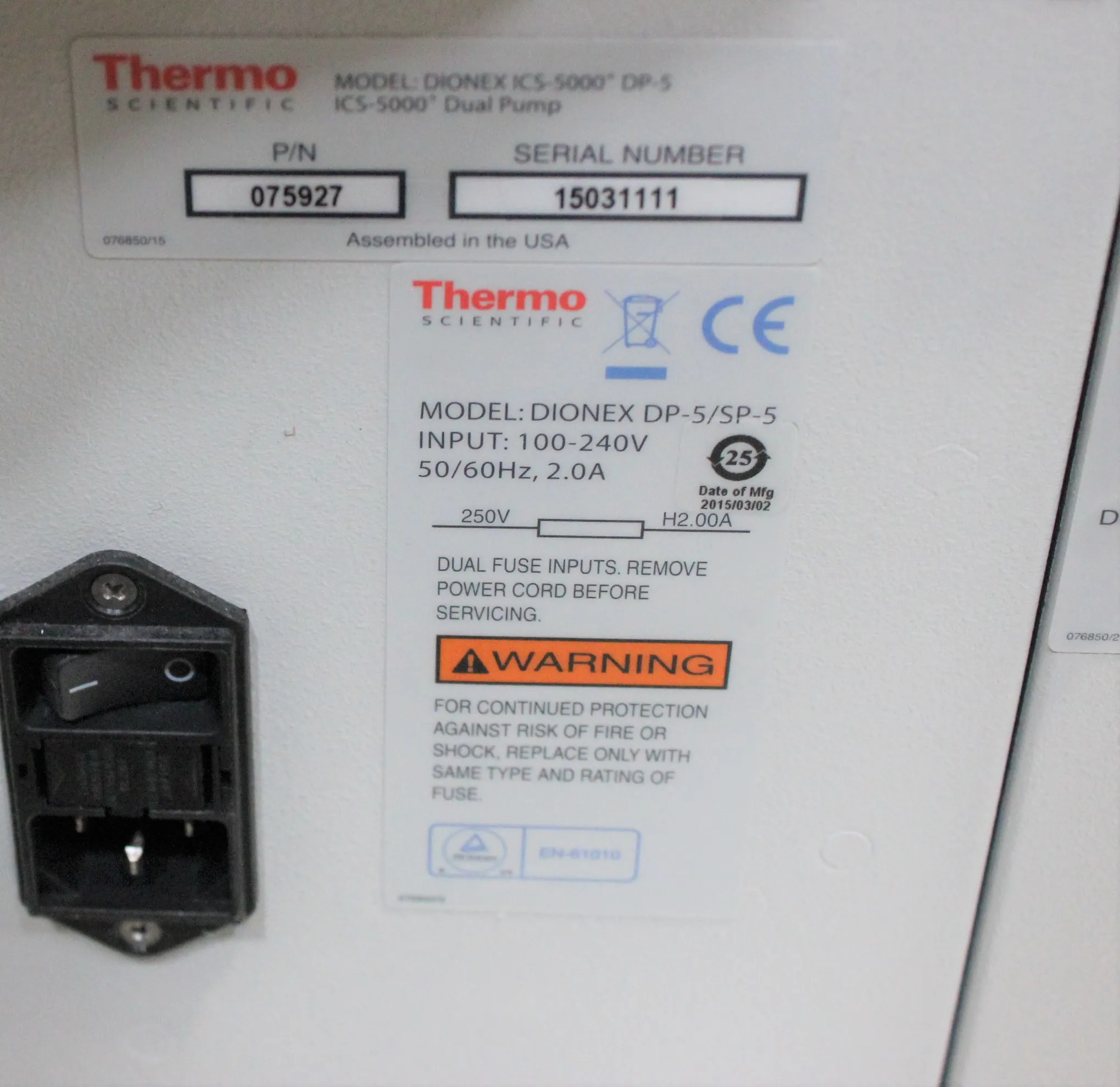 Thermo Scientific Dionex DP-5 Pump