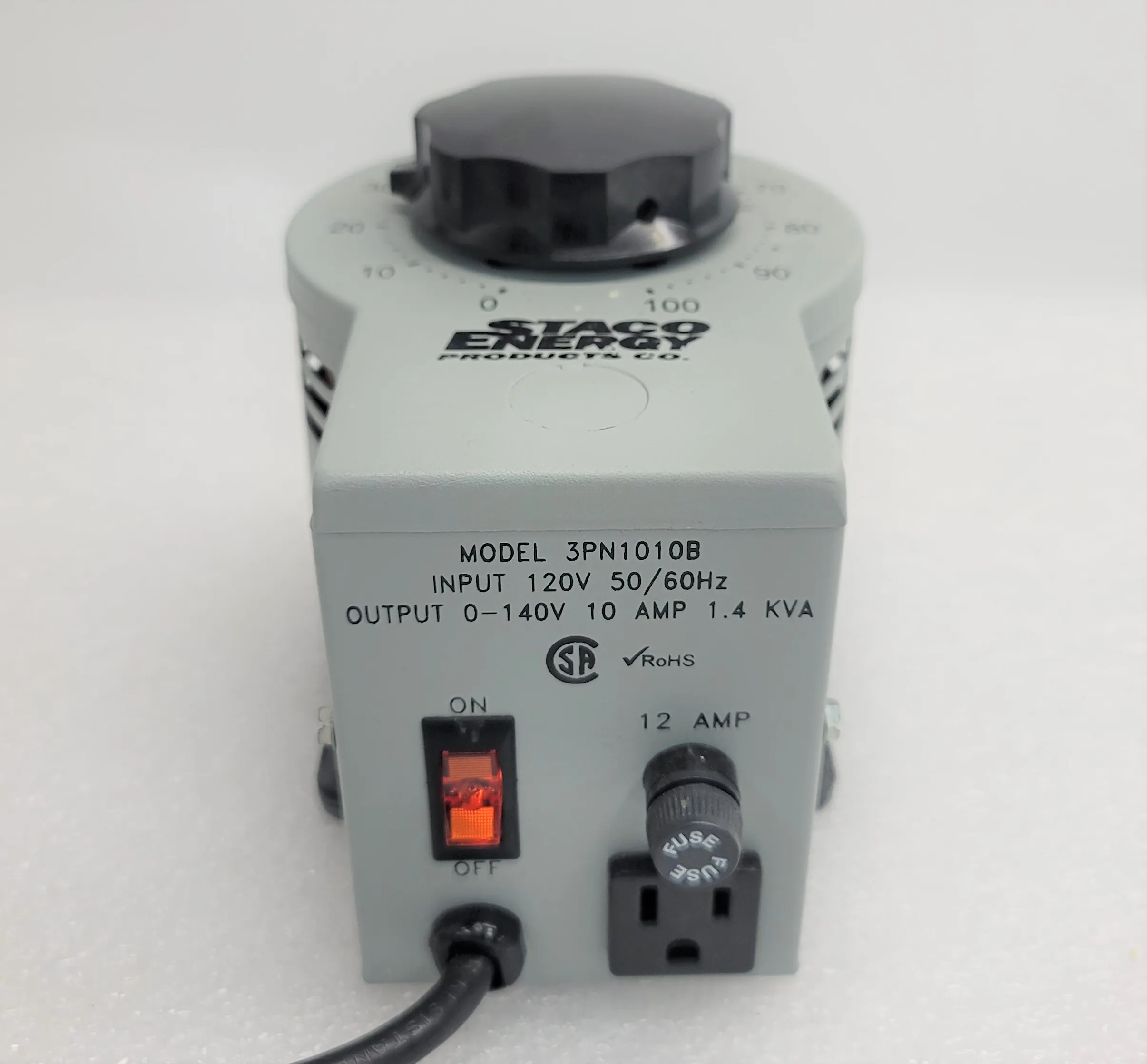 Staco Energy Products 3PN1010B Variable Transformer, 120V, 50Hz/60Hz