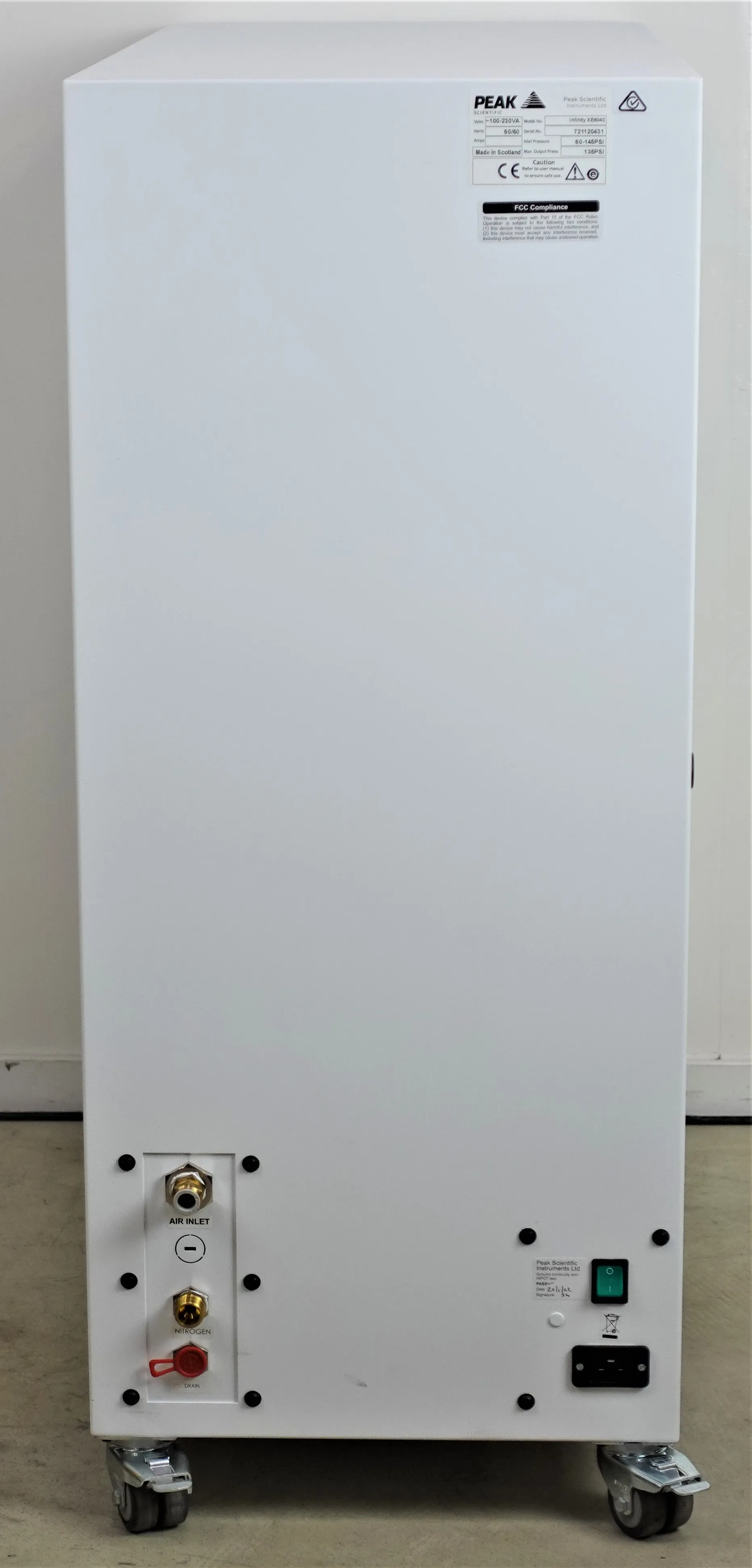 Peak Scientific Infinity XE6040 Nitrogen Gas Generator