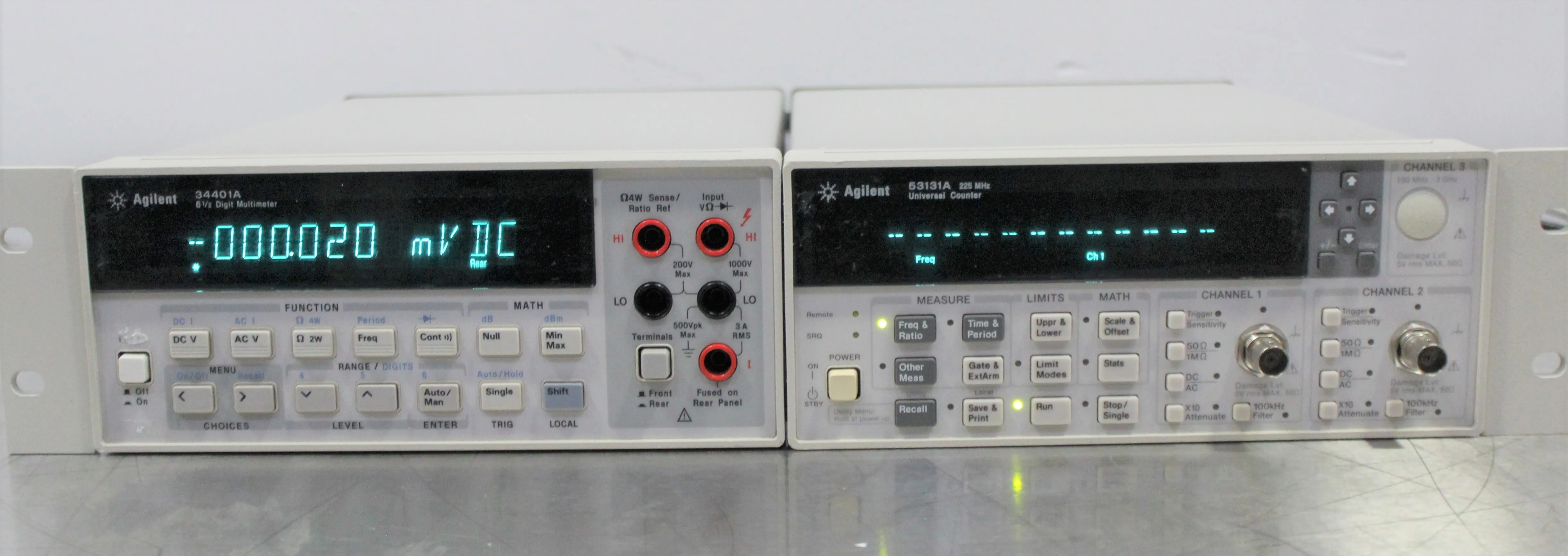 Agilent 53131A Universal Counter and Agilent 34401A 6.5 Digit Bench Multimeter