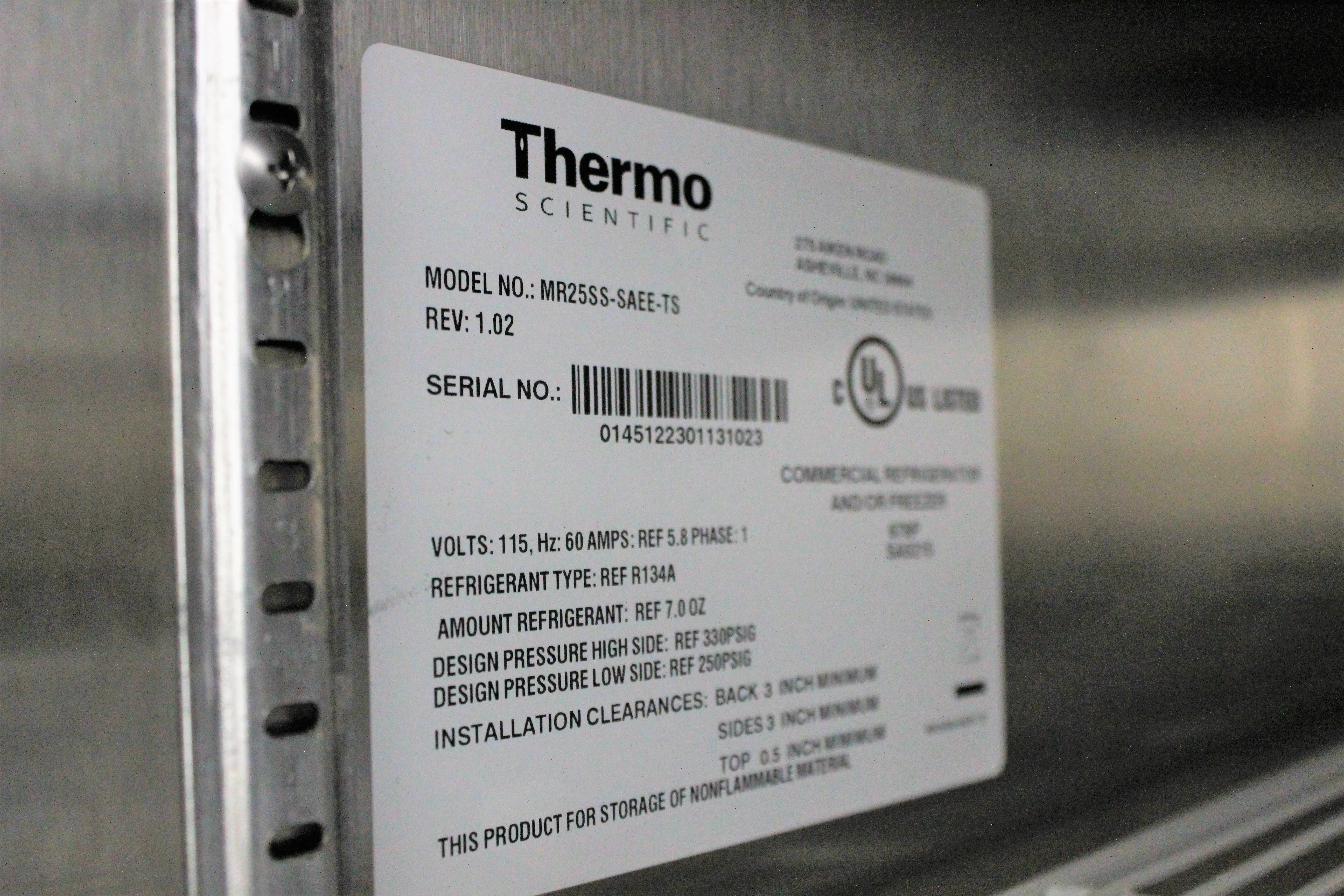 Thermo Scientific MR25SS-SAEE-TS Laboratory Refrigerator