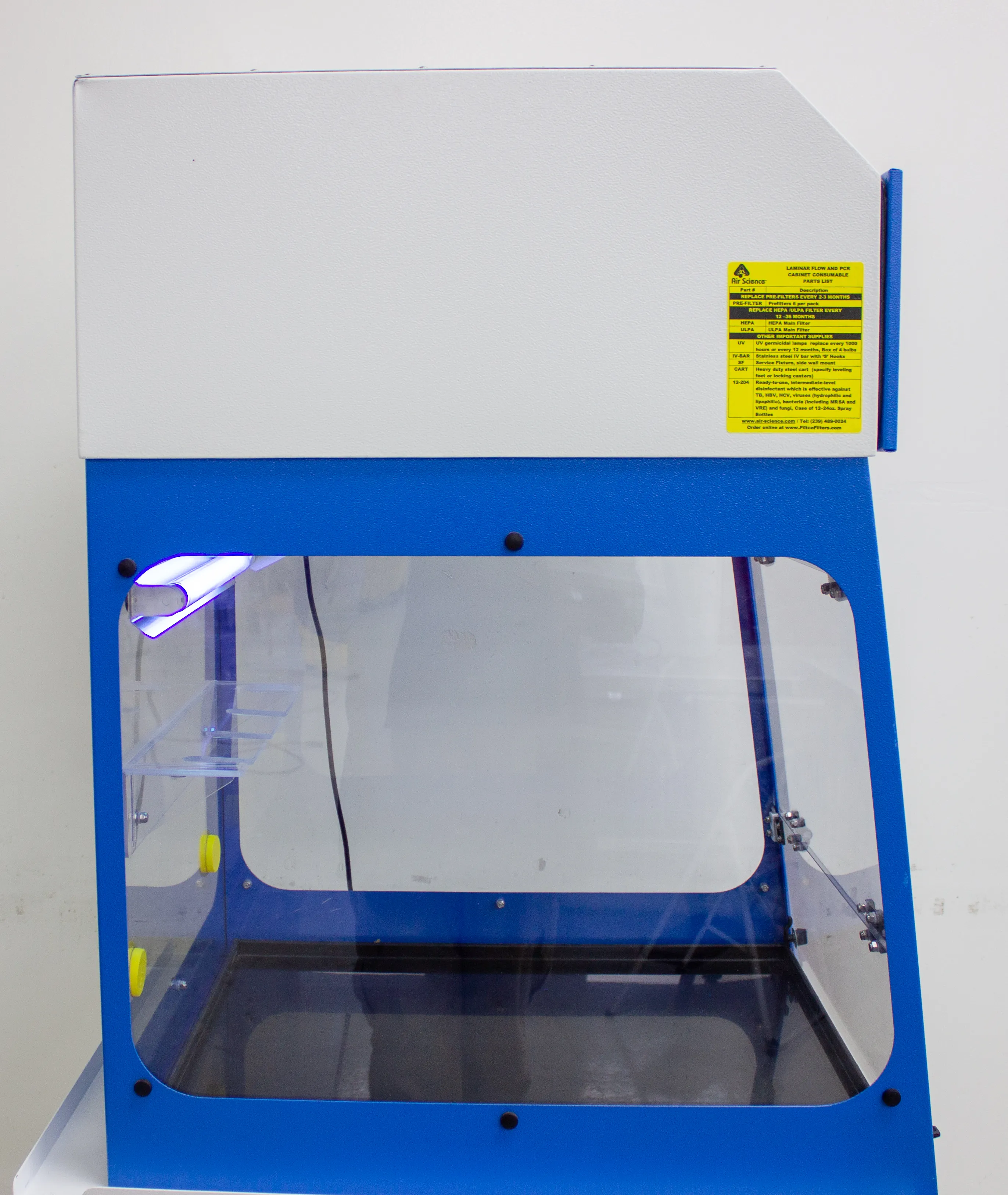 Air Science PurAir PCR-24 Laminar Flow Cabinet with Cart