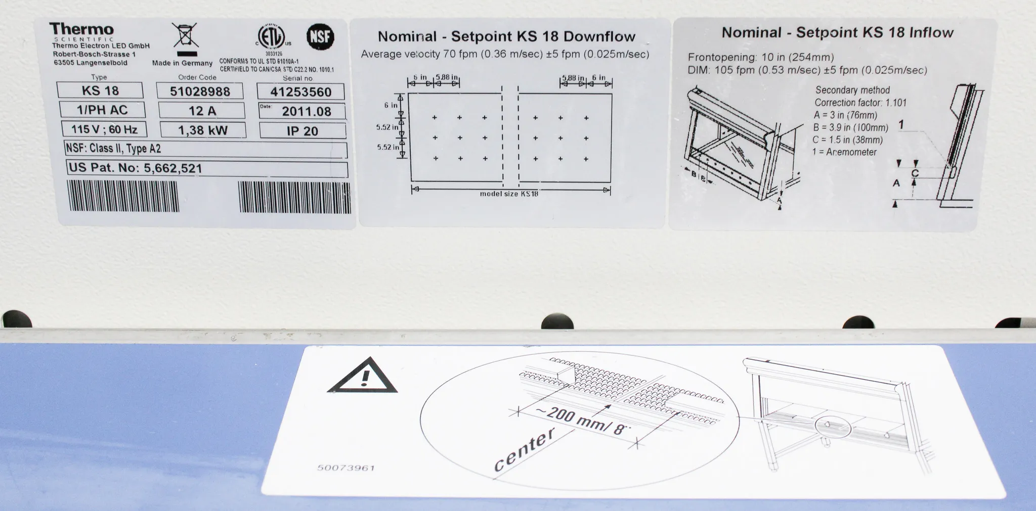 Thermo Scientific HERAsafe KS 18 Class II, Type A2 6' Biological Safety Cabinet