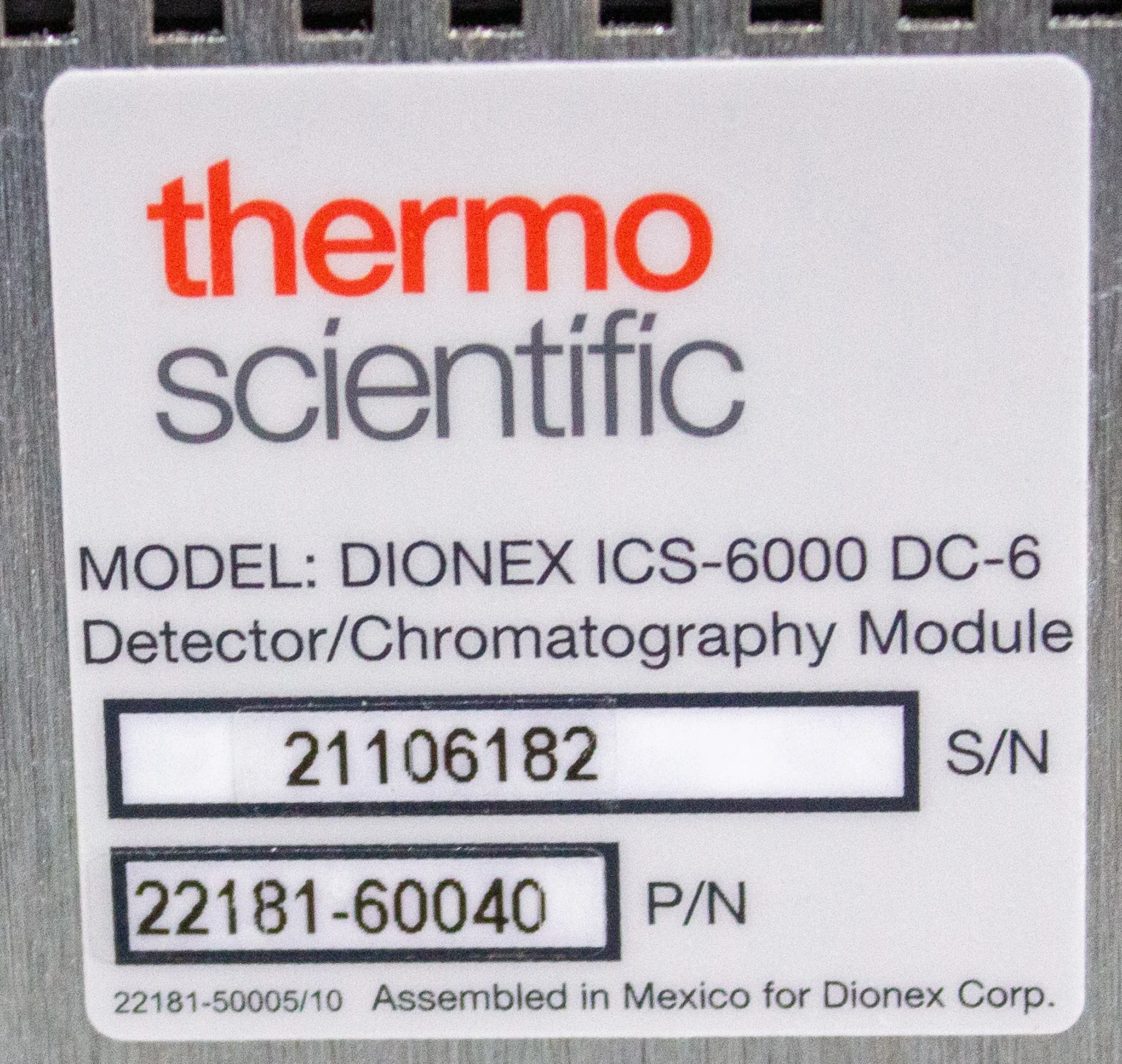 Thermo Dionex ICS-6000 DC-6 Chromatography Module P/N 22181-60040 (For Parts)