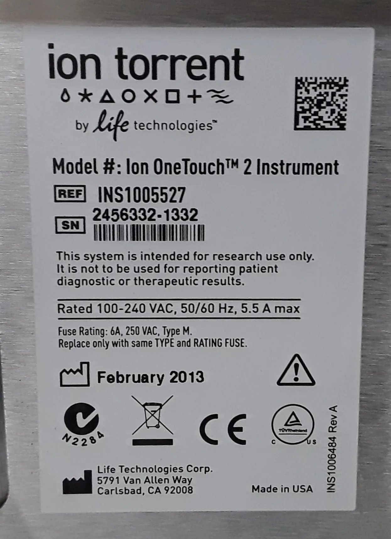 Ion OneTouch 2 Instrument INS1005527 by Ion Torrent, Used, 30-Day Warranty