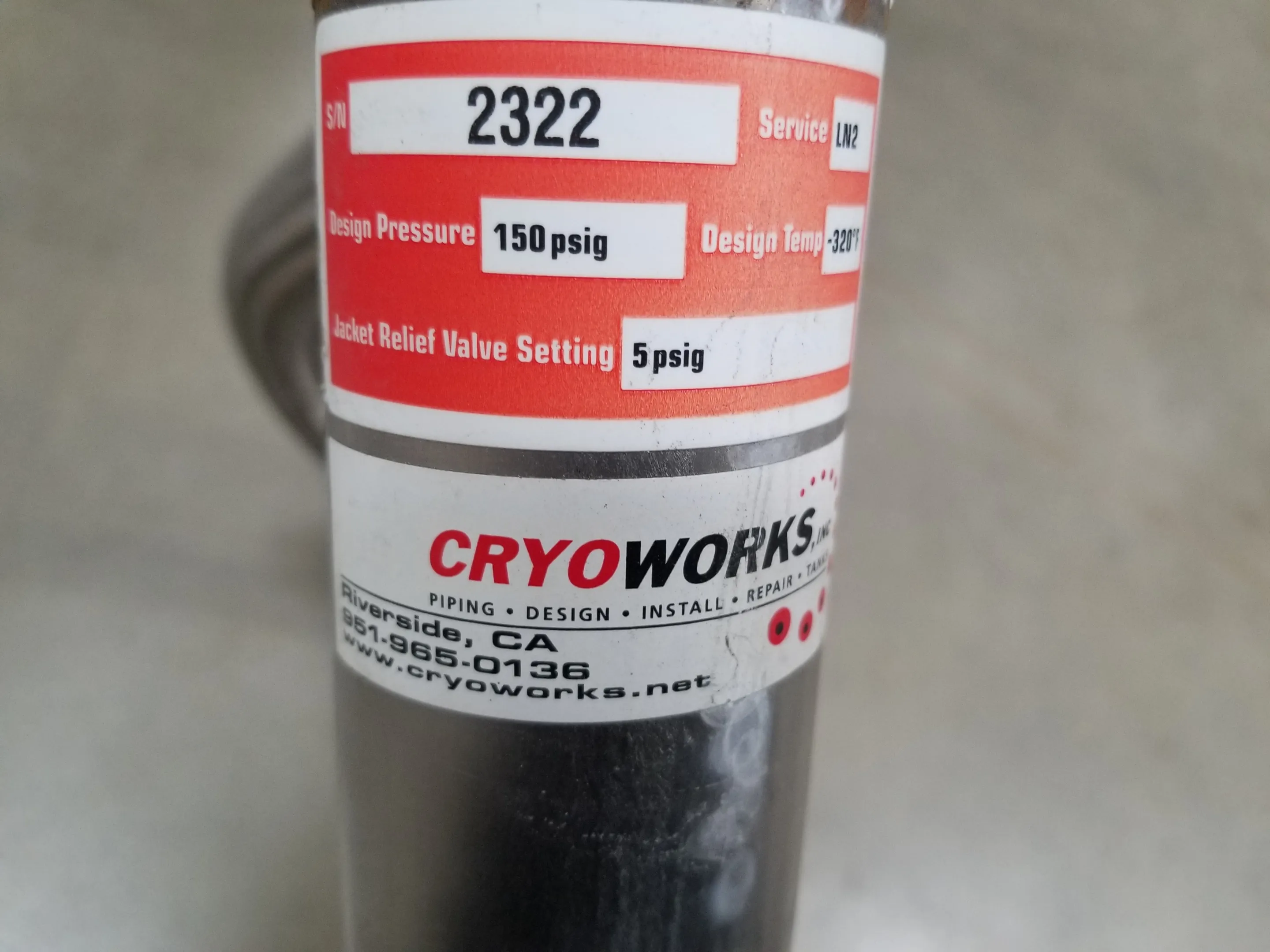 CryoWorks Liquid Nitrogen Piping for Pharma Industry