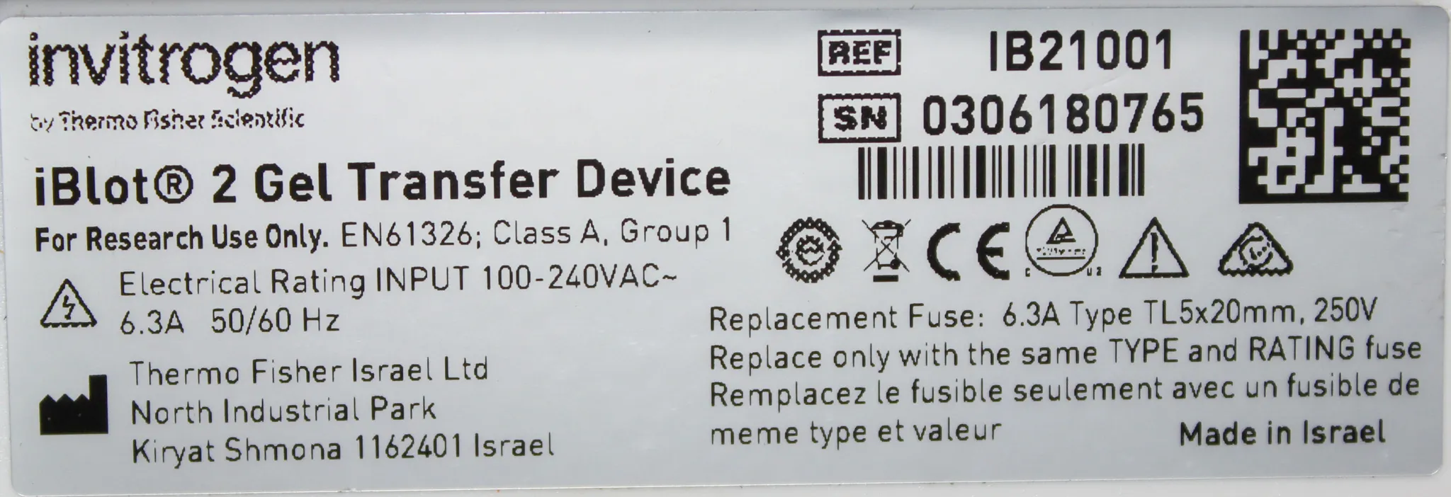 Invitrogen iBlot 2 Gel Transfer Device