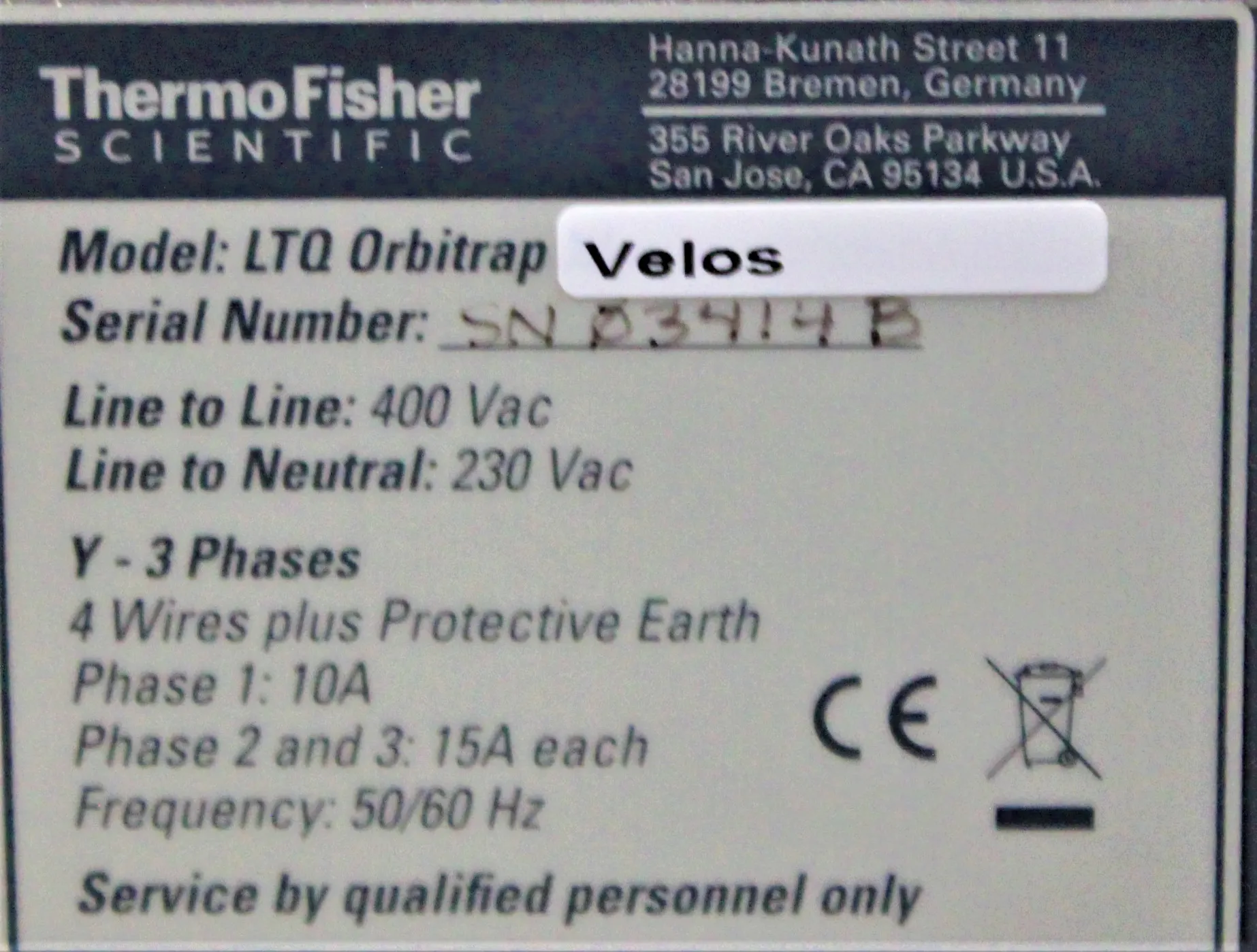 Thermo Scientific LTQ Orbitrap Velos Mass Spectrometer