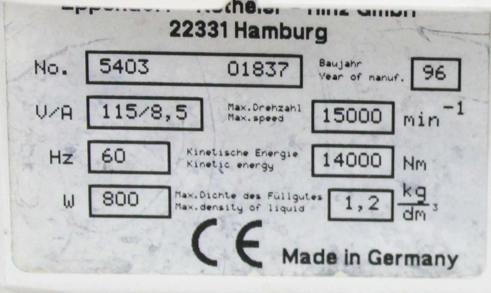 Eppendorf Benchtop Refrigerated Centrifuge Model 5403 with Rotor 16F24-11