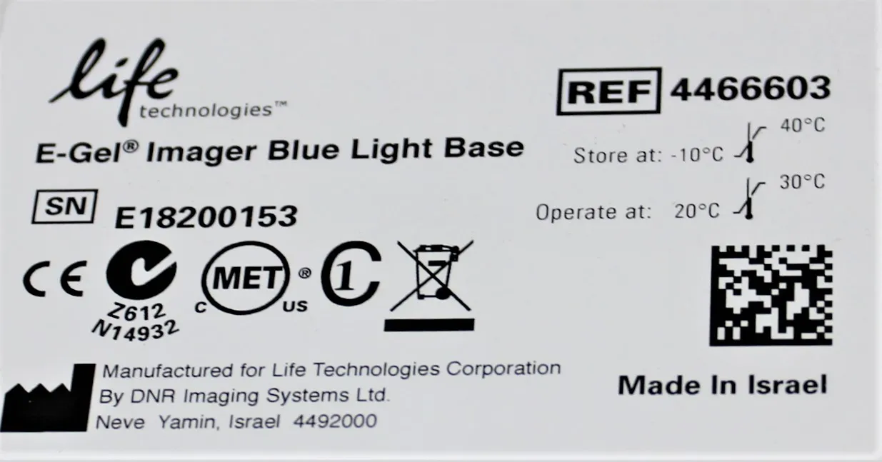 Life Technologies E-Gel Imager 4466601 Molecular Biology Lab Equipment