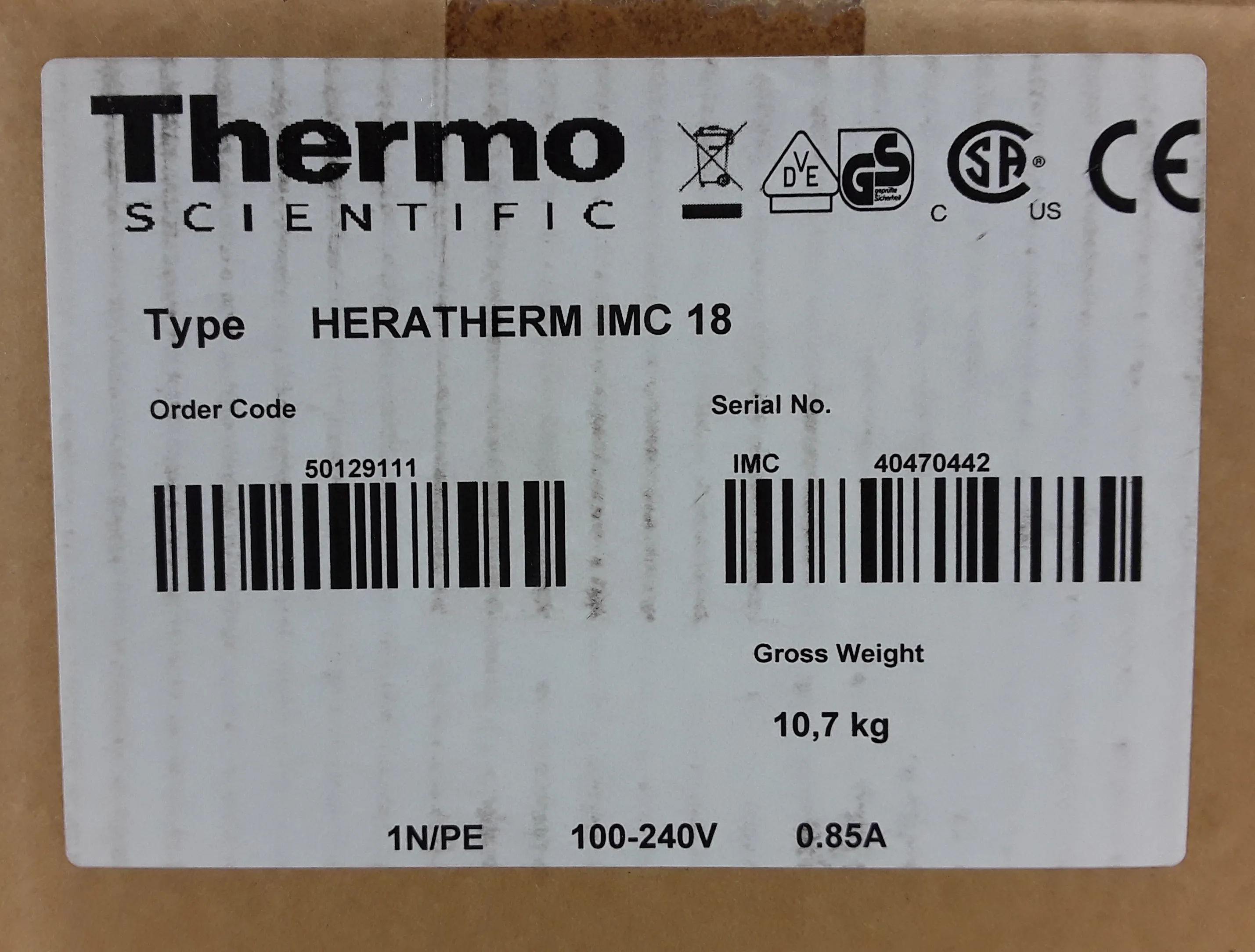 Thermo Fisher IMC 18 Laboratory Oven Incubator Shaker